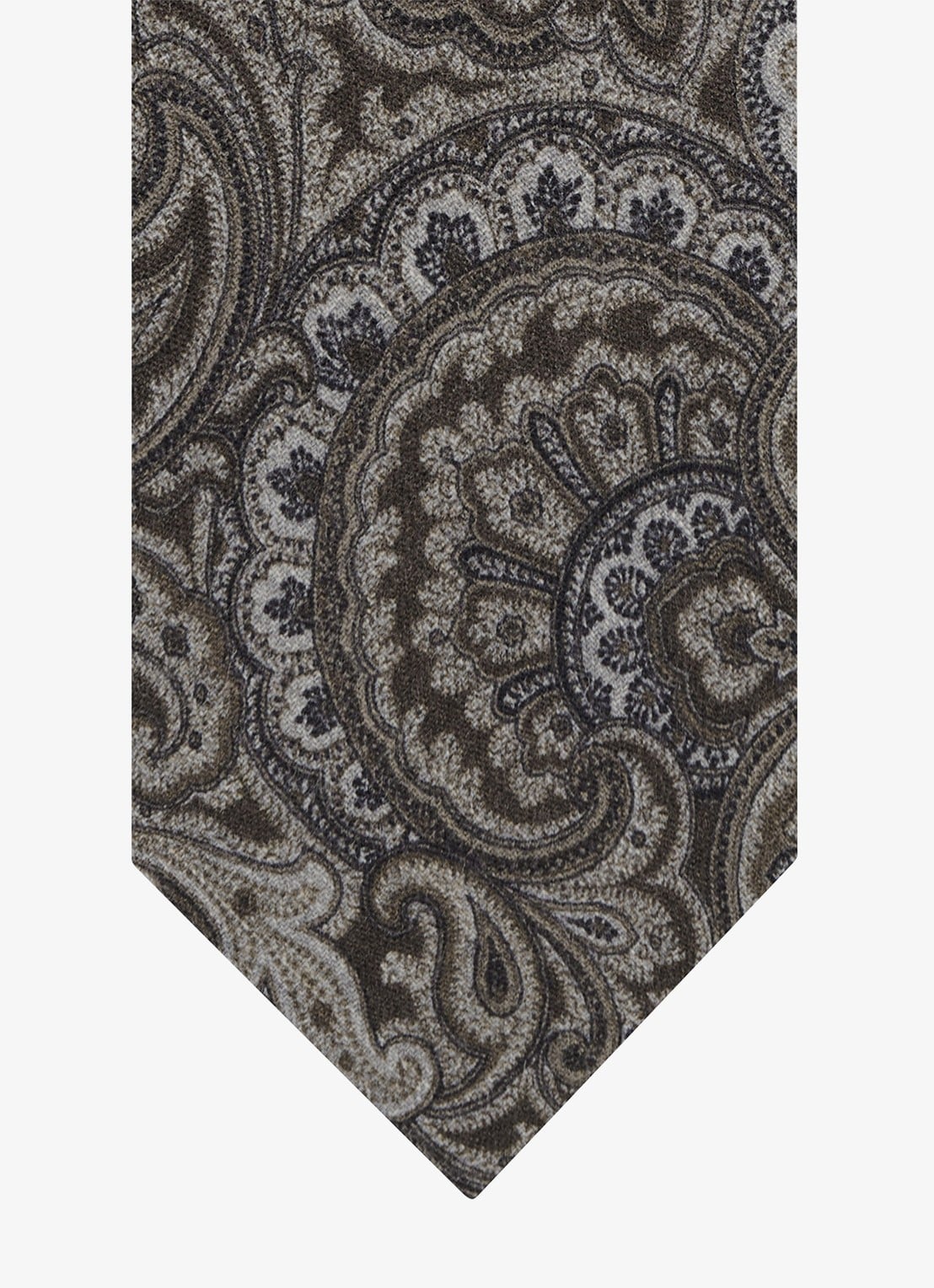 Profuomo Stropdas van wol - detail 2 donkerbruin