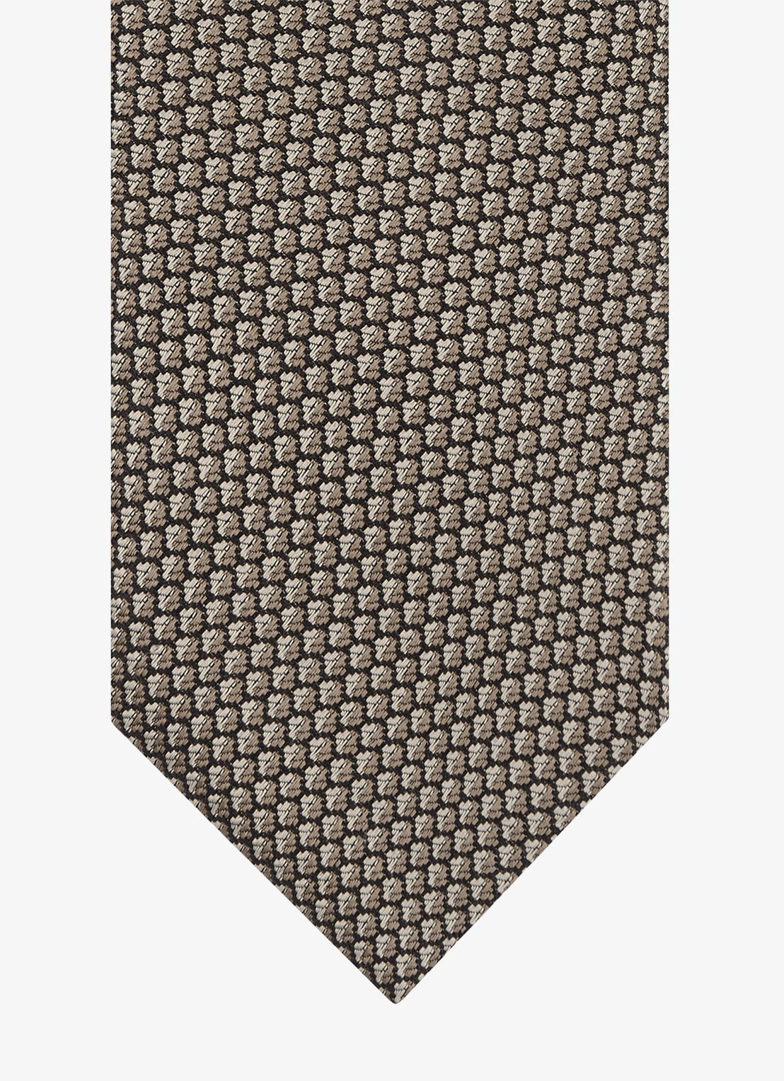 Profuomo Stropdas van zijde met pied-de-poule dessin - detail 2 bruin