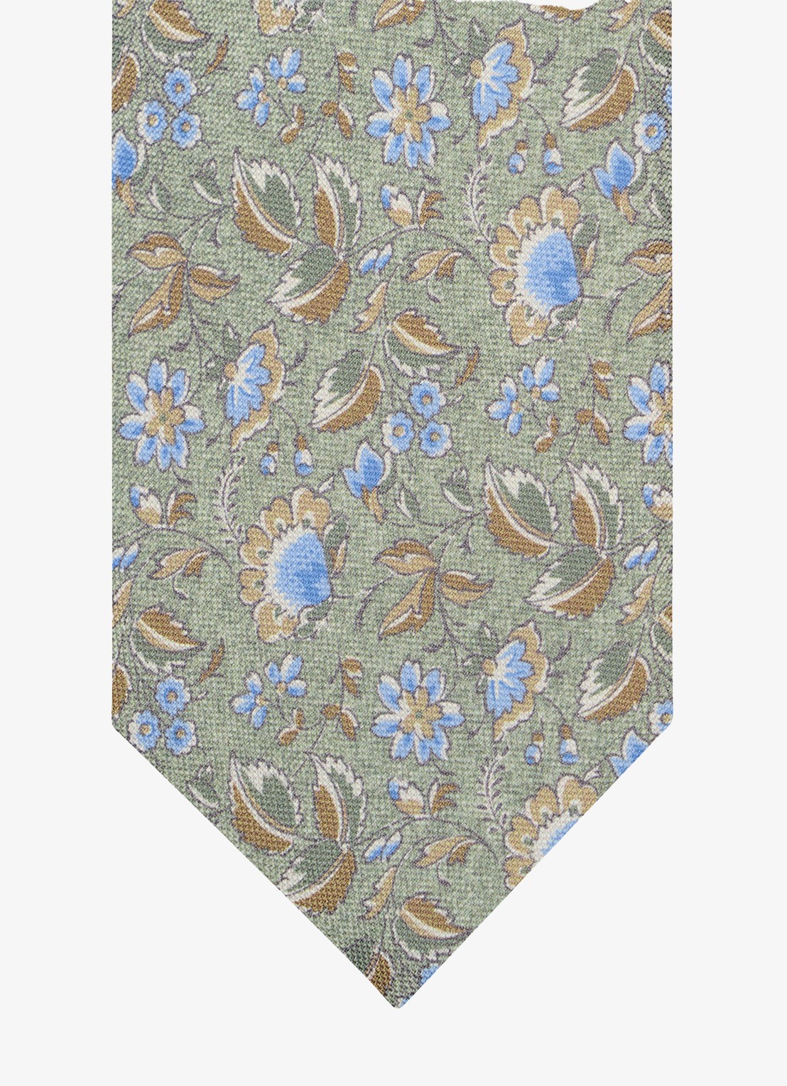 Profuomo Stropdas van zijde met print - detail 2 groen