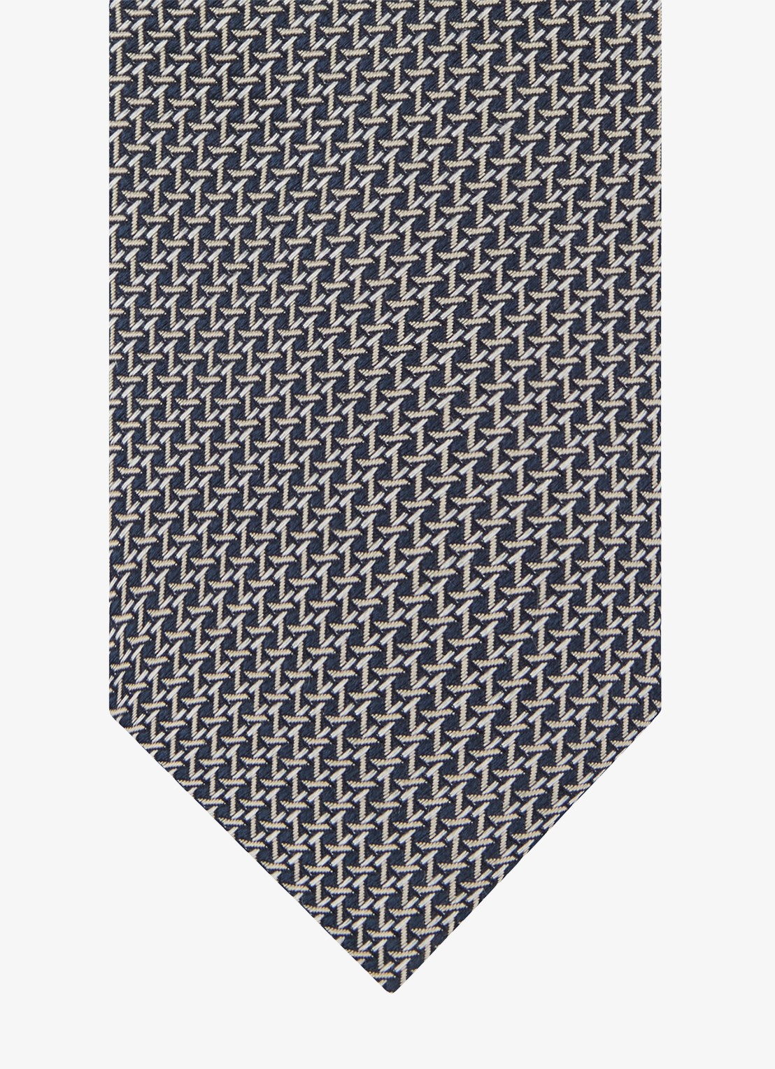 Profuomo Stropdas van zijde - detail 2 donkerblauw