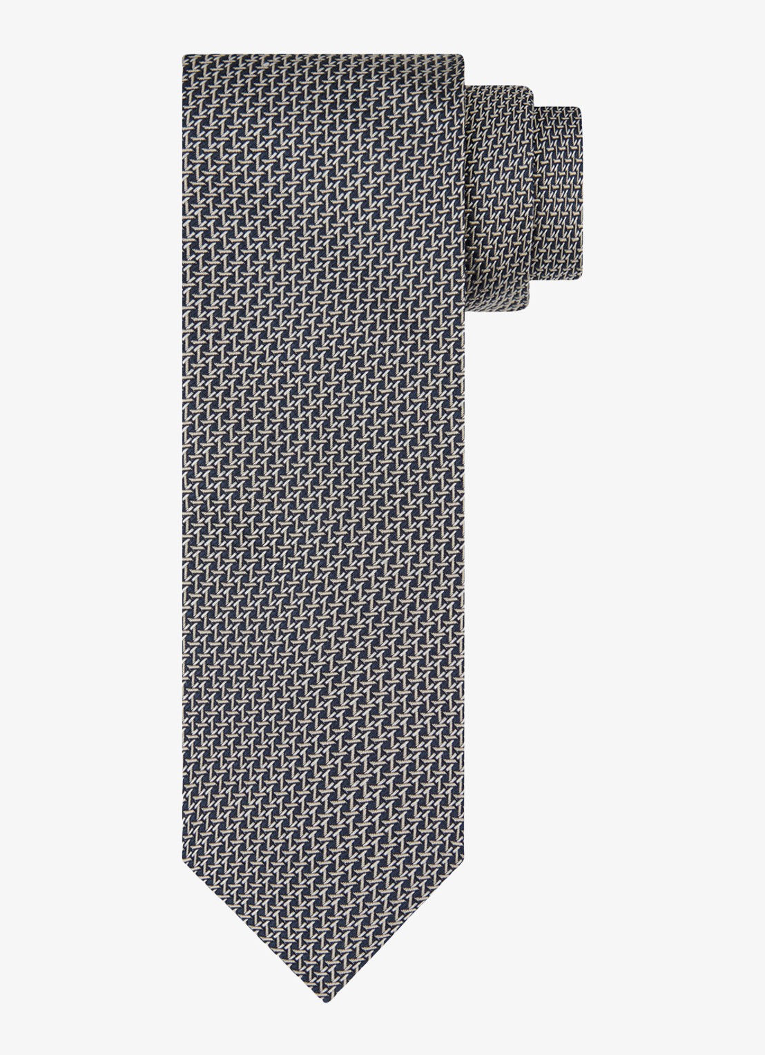 Profuomo Stropdas van zijde - voorkant donkerblauw