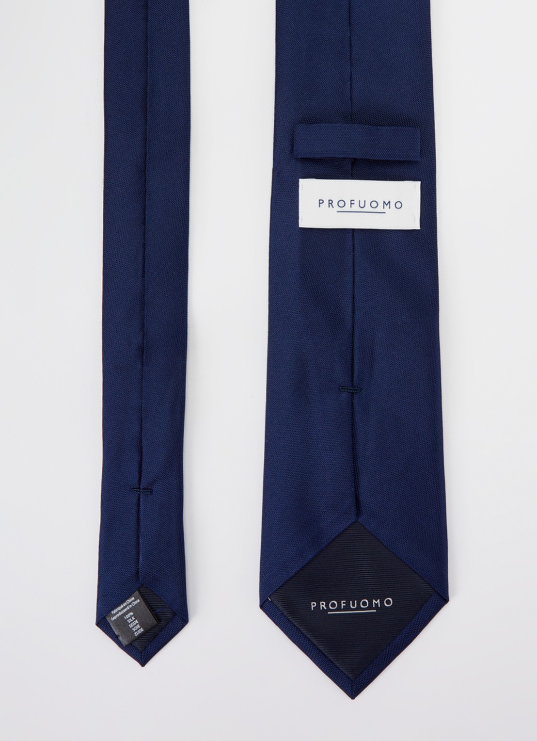 Profuomo Stropdas van zijde - detail donkerblauw