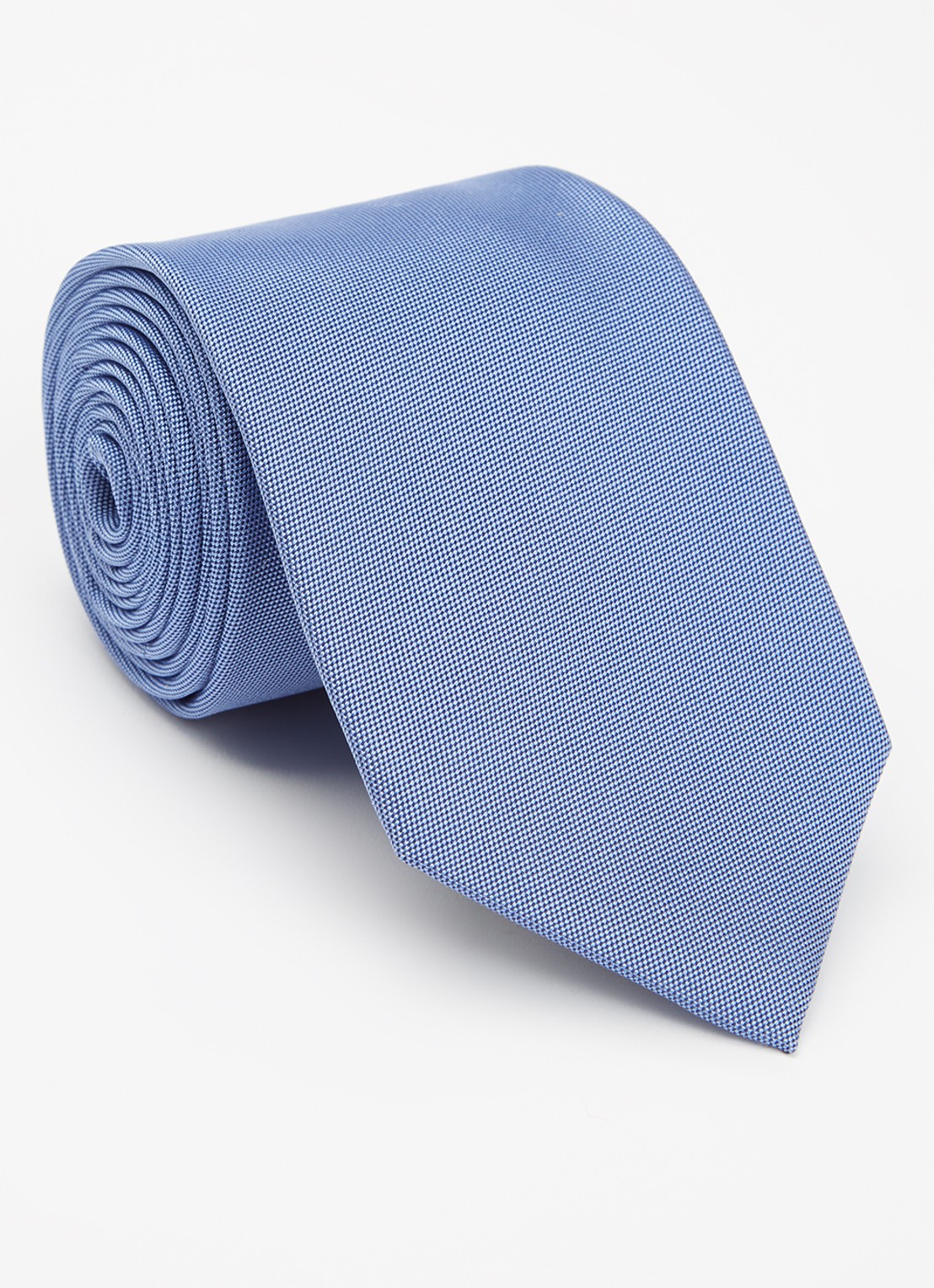 Profuomo Stropdas van zijde - voorkant middenblauw