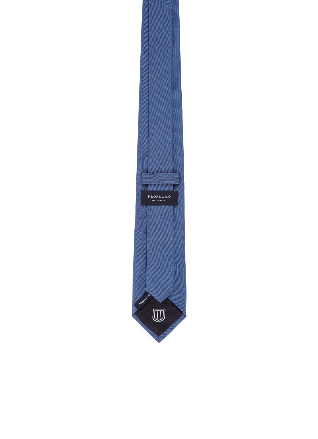 Profuomo Stropdas van zijde - achterkant middenblauw