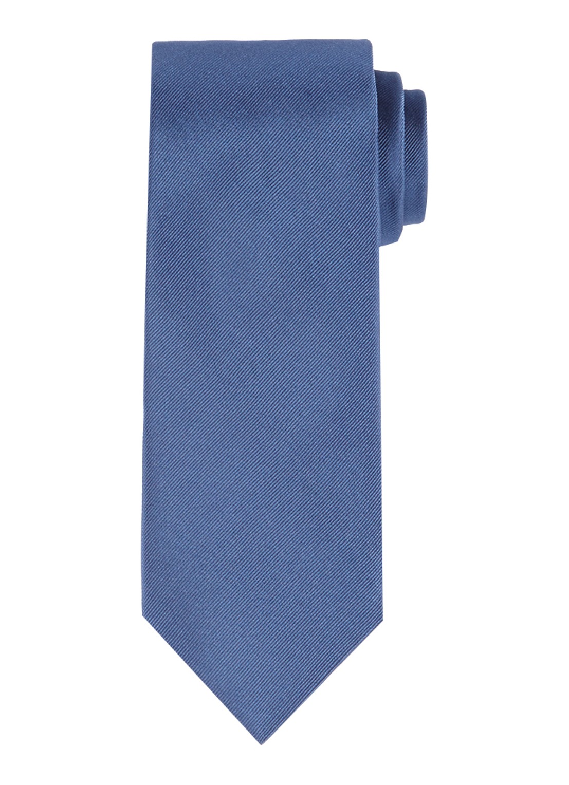 Profuomo Stropdas van zijde - voorkant 2 middenblauw