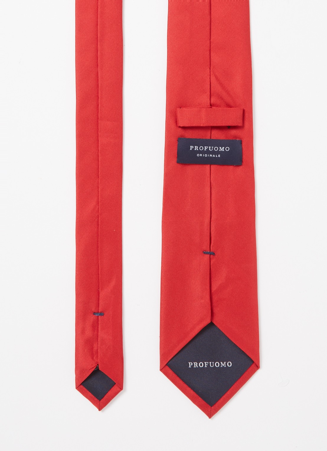 Profuomo Stropdas van zijde - detail steenrood