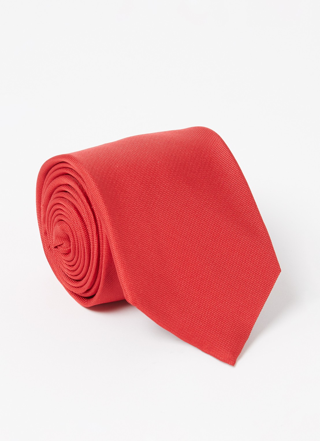 Profuomo Stropdas van zijde - voorkant 2 steenrood