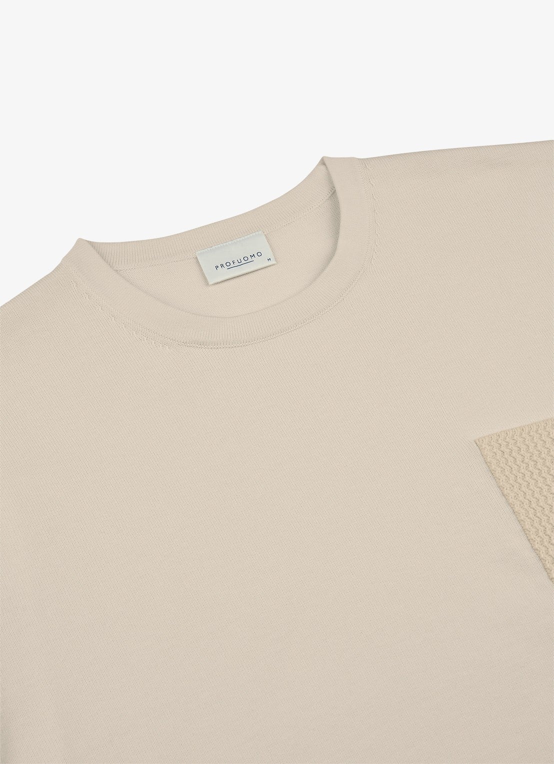 Profuomo T-shirt met borstzak - detail 6 gebroken wit