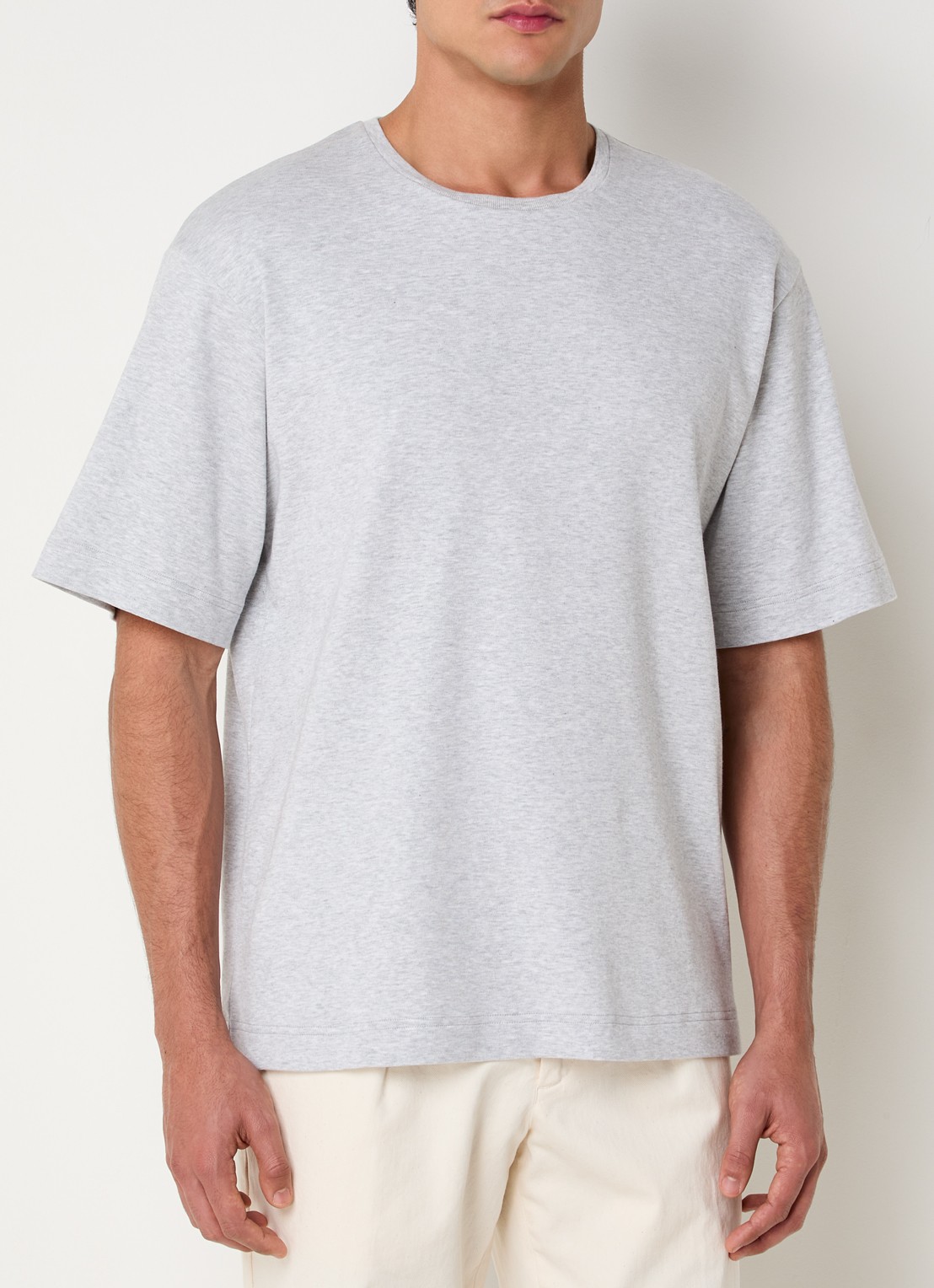 Profuomo T-shirt met ronde hals - detail 3 grijsmele