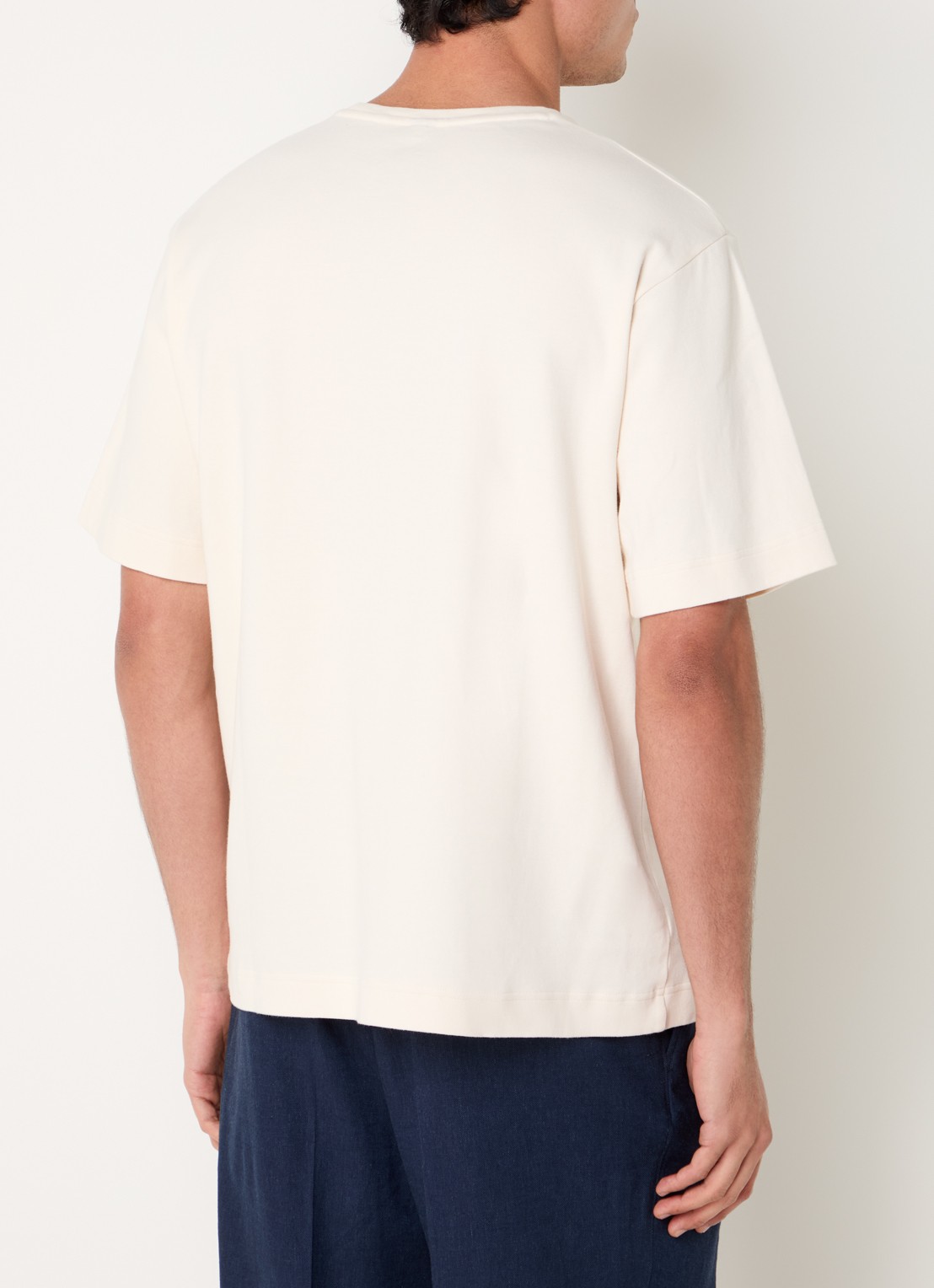 Profuomo T-shirt met ronde hals - achterkant 4 gebroken wit