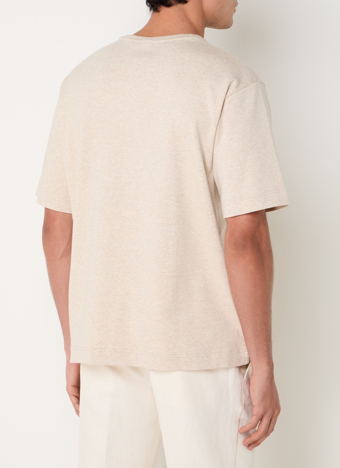 Profuomo T-shirt met ronde hals - achterkant 5 beige