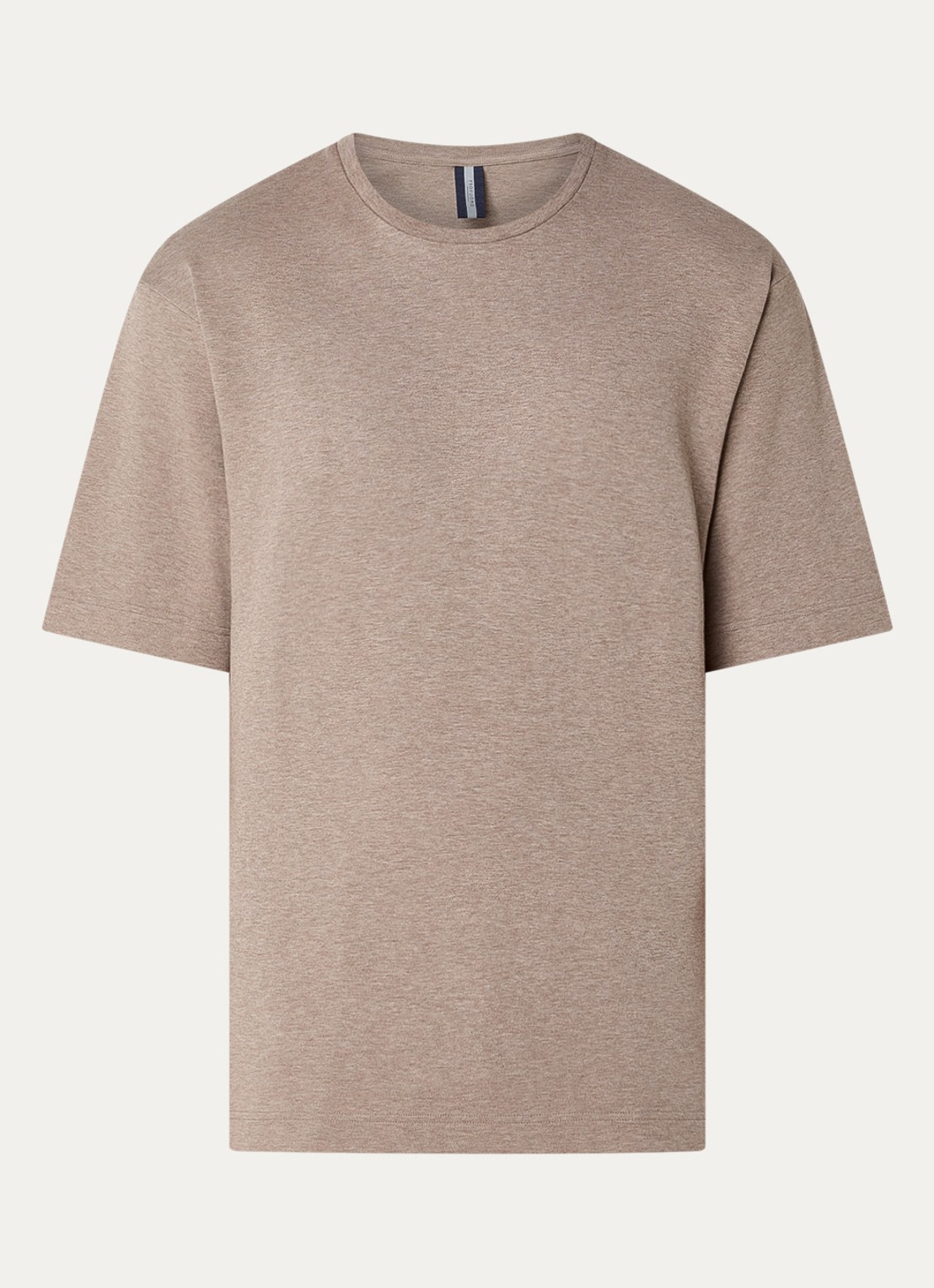 Profuomo T-shirt met ronde hals - voorkant 2 zand