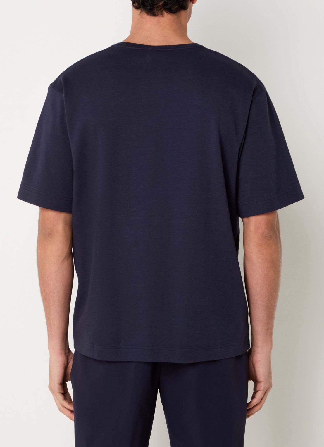 Profuomo T-shirt met ronde hals - achterkant 2 donkerblauw