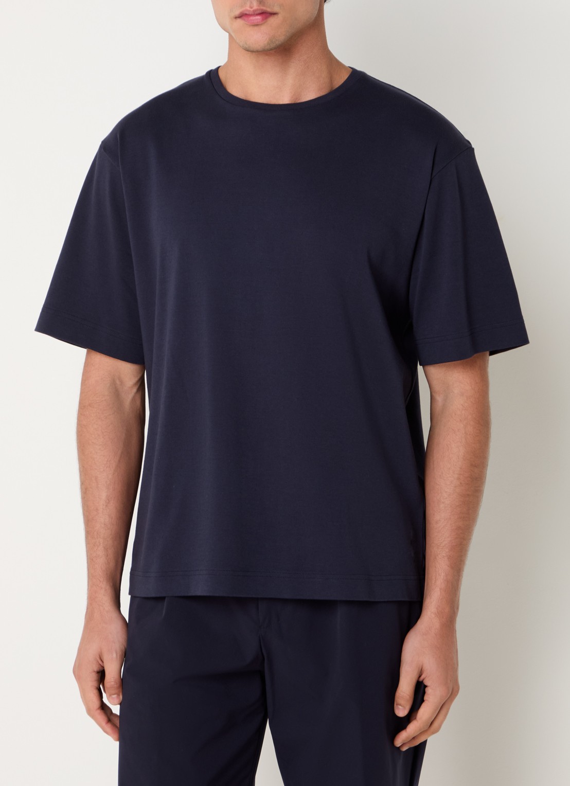Profuomo T-shirt met ronde hals - detail donkerblauw