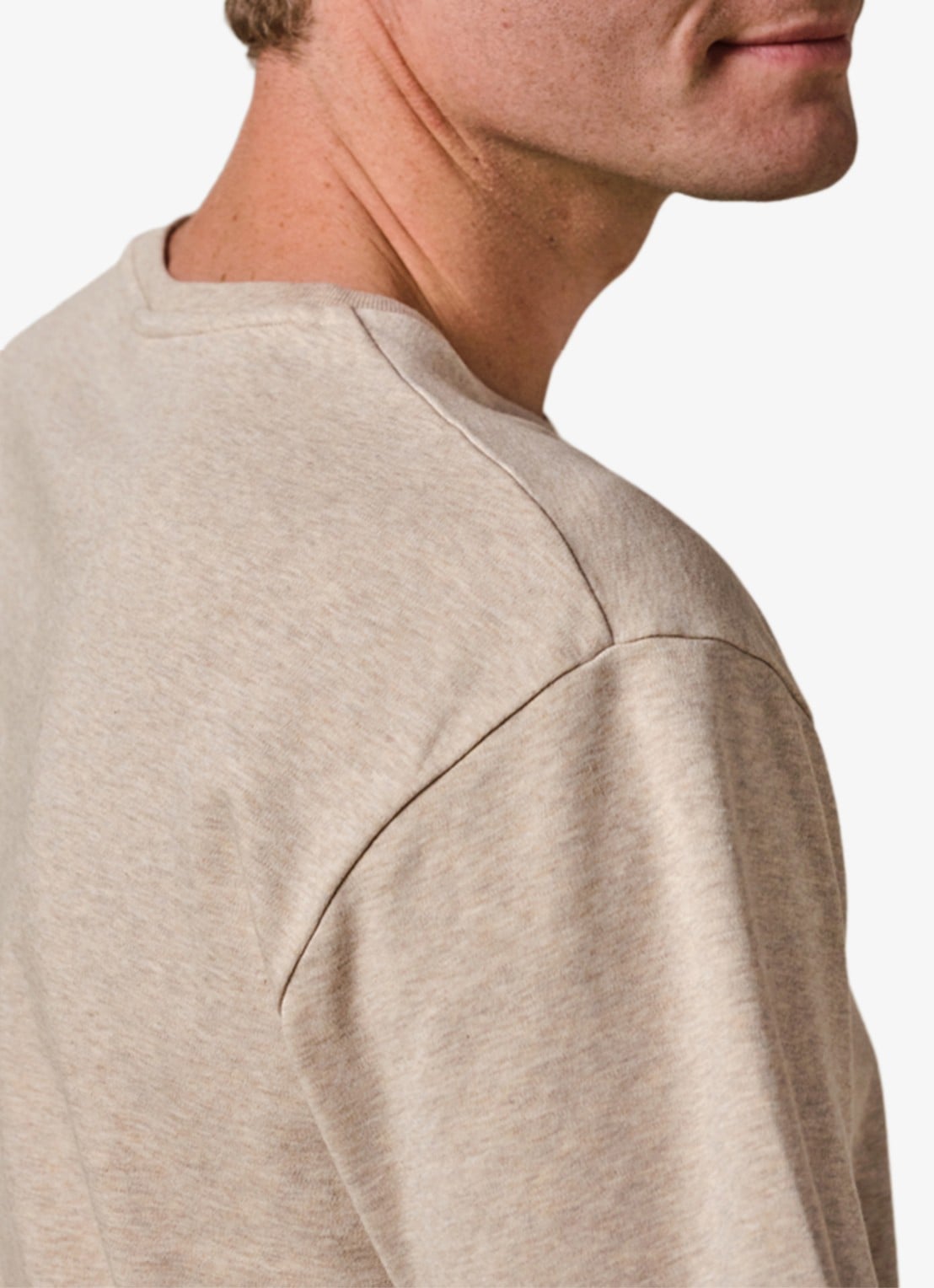 Profuomo T-shirt met ronde hals - achterkant zand