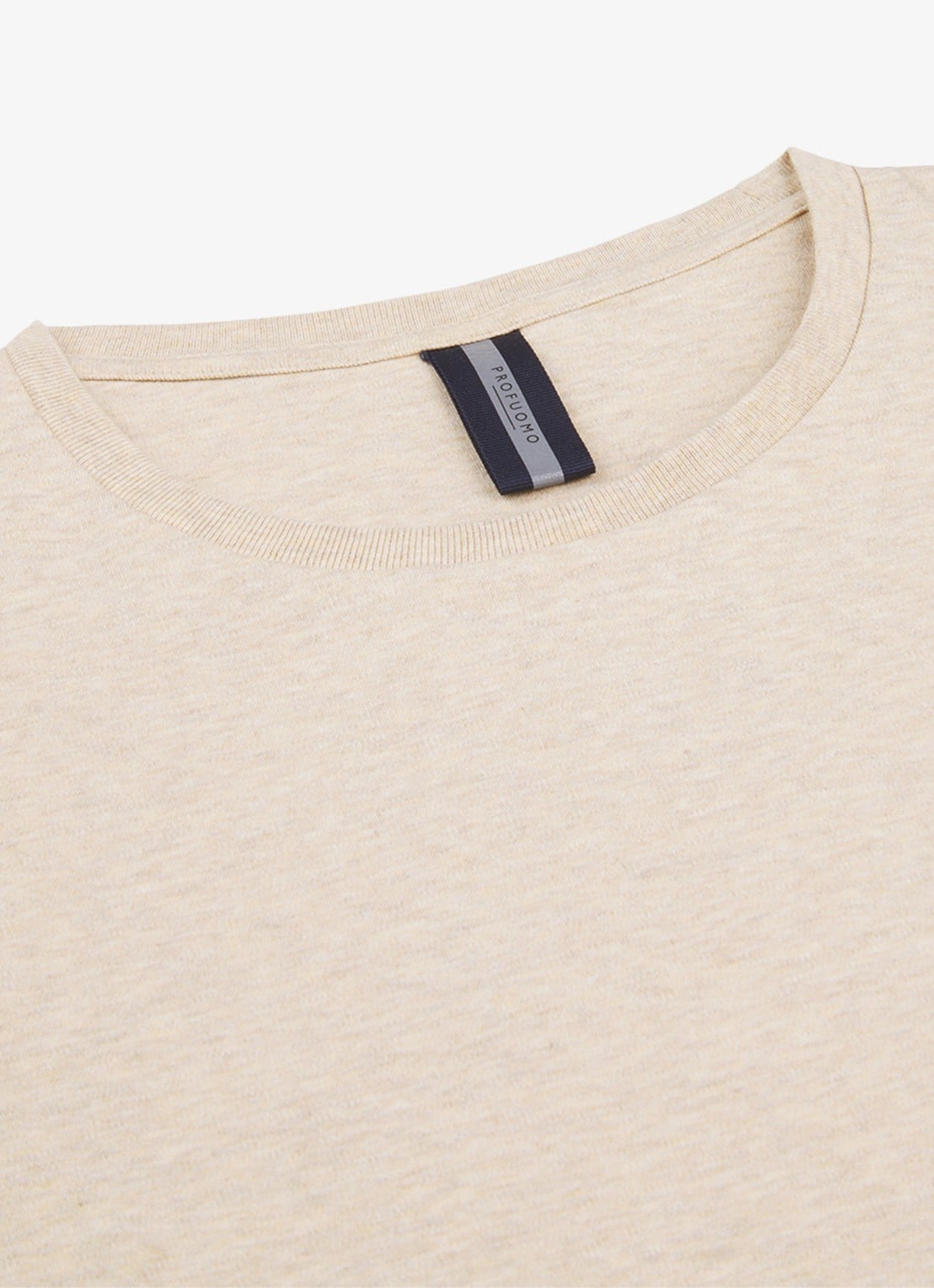Profuomo T-shirt met ronde hals - detail 5 zand
