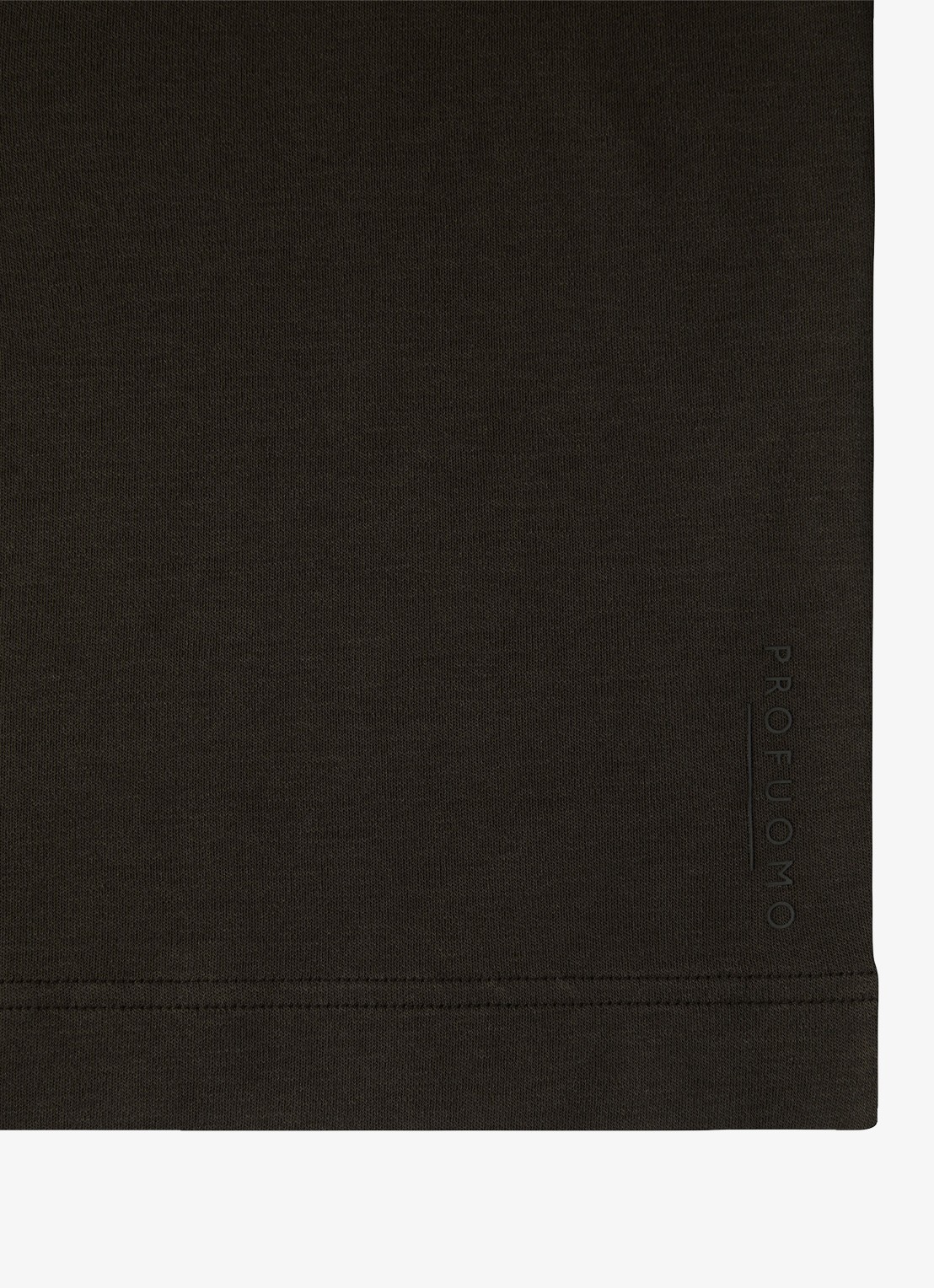 Profuomo T-shirt met ronde hals - detail 4 donkerbruin