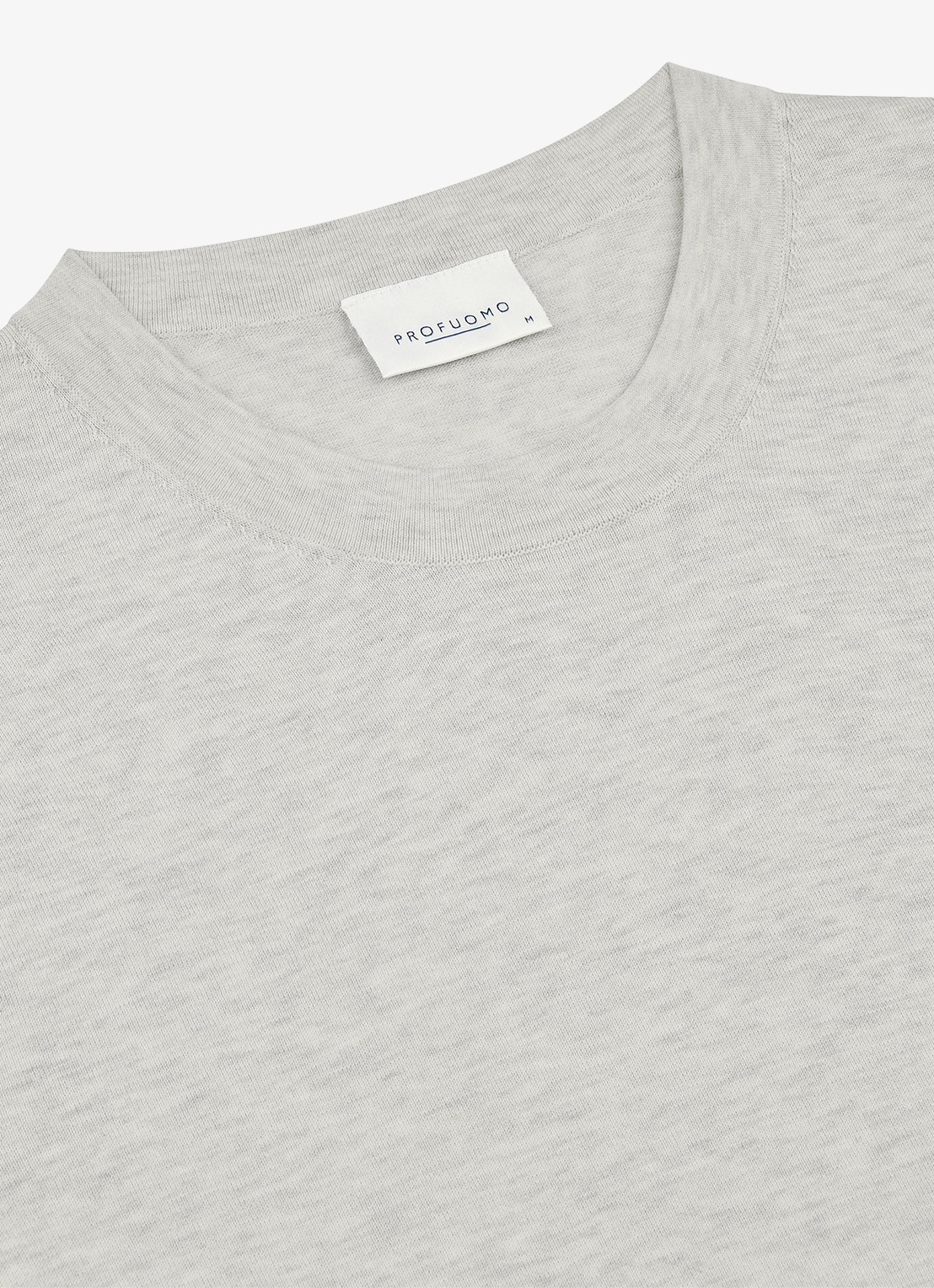Profuomo T-shirt met ronde hals - detail 5 lichtgrijs