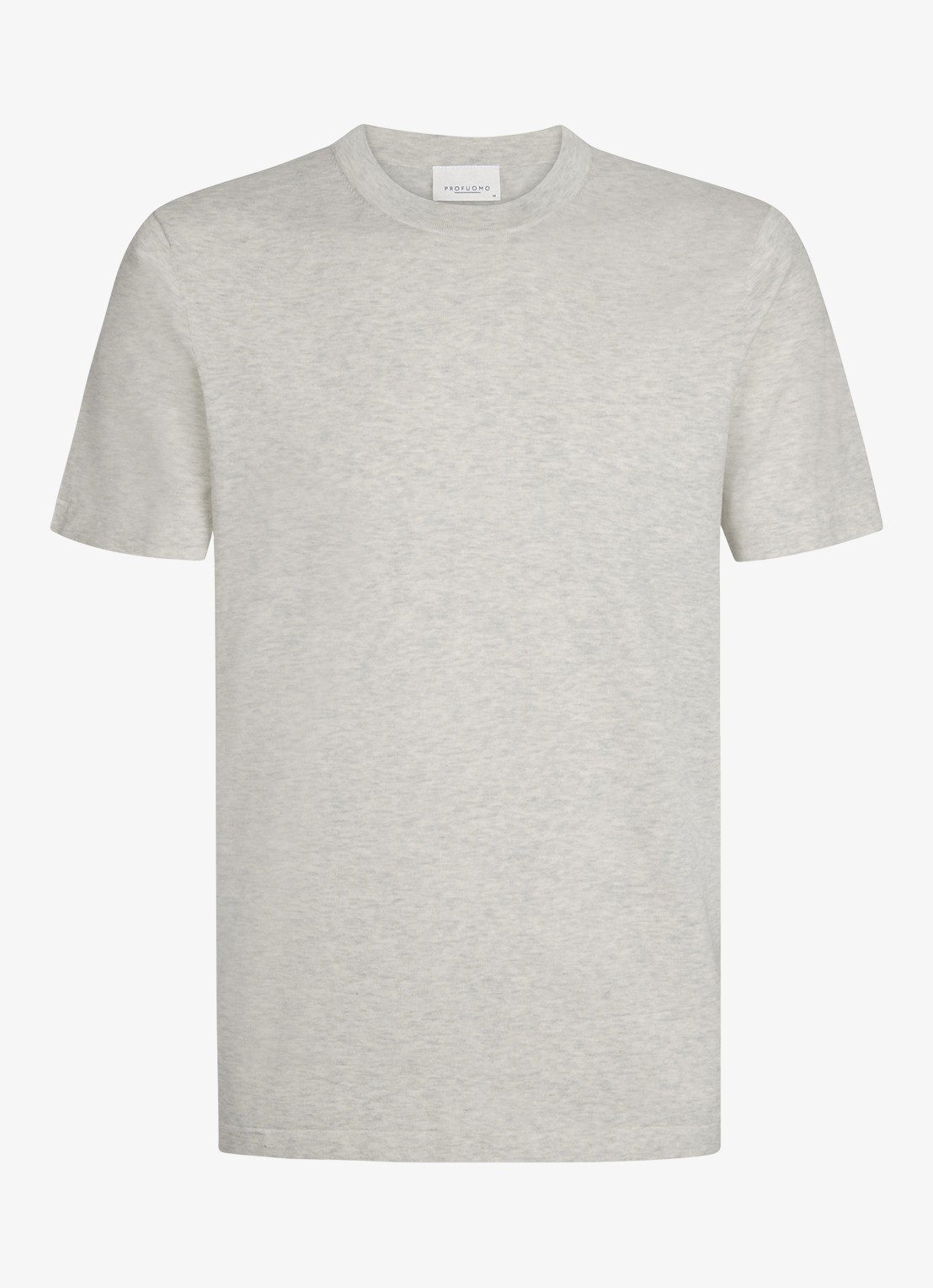 Profuomo T-shirt met ronde hals - voorkant 2 lichtgrijs