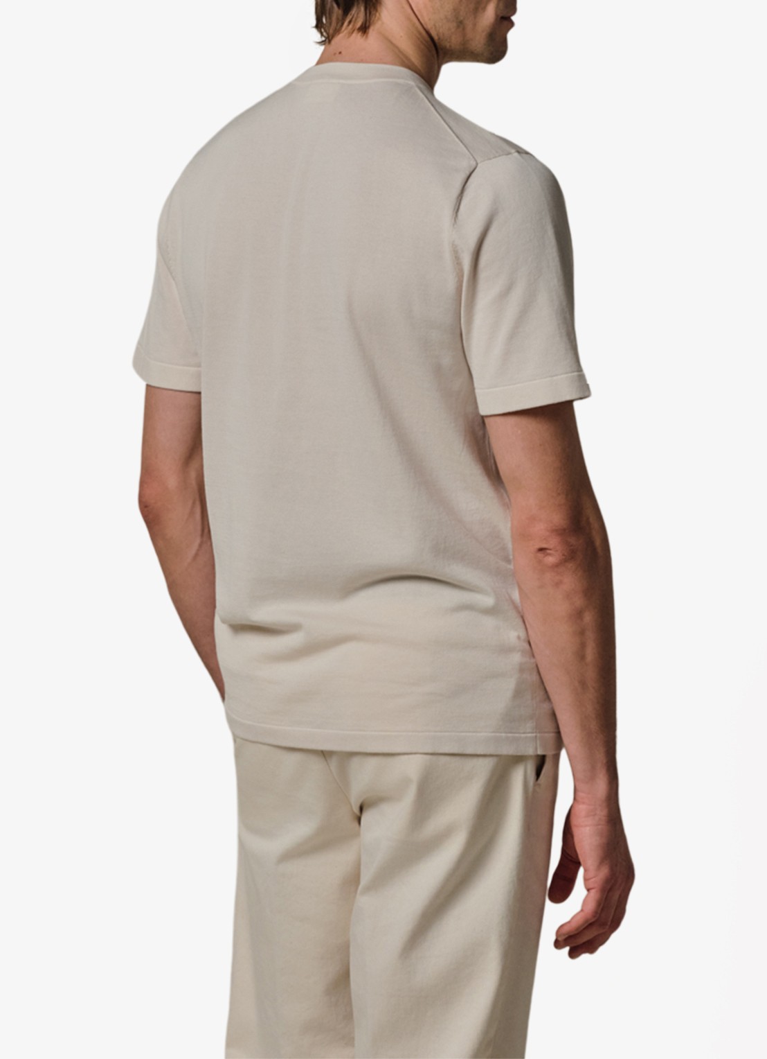 Profuomo T-shirt met ronde hals - achterkant 6 gebroken wit