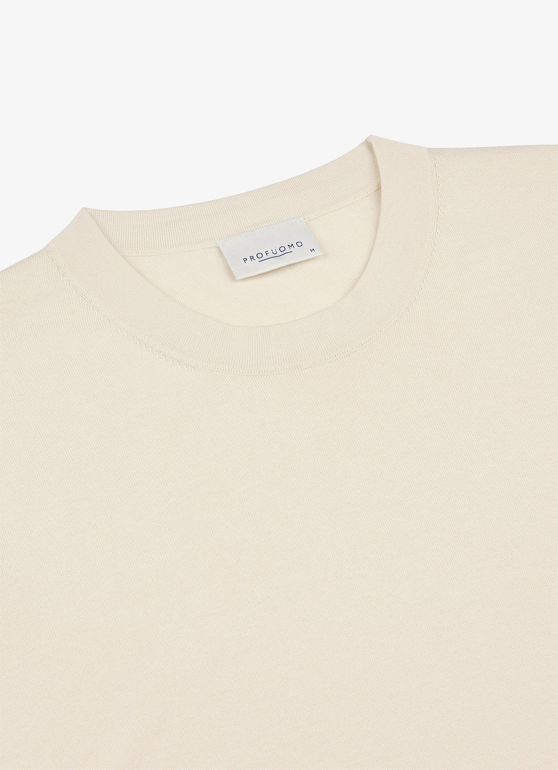 Profuomo T-shirt met ronde hals - detail 3 gebroken wit