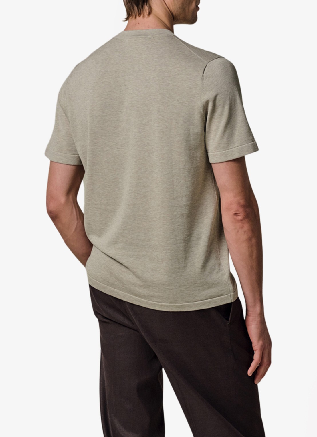 Profuomo T-shirt met ronde hals - achterkant 4 beige