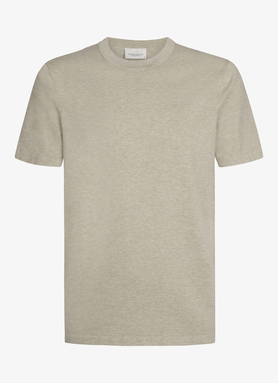 Profuomo T-shirt met ronde hals - voorkant 5 beige
