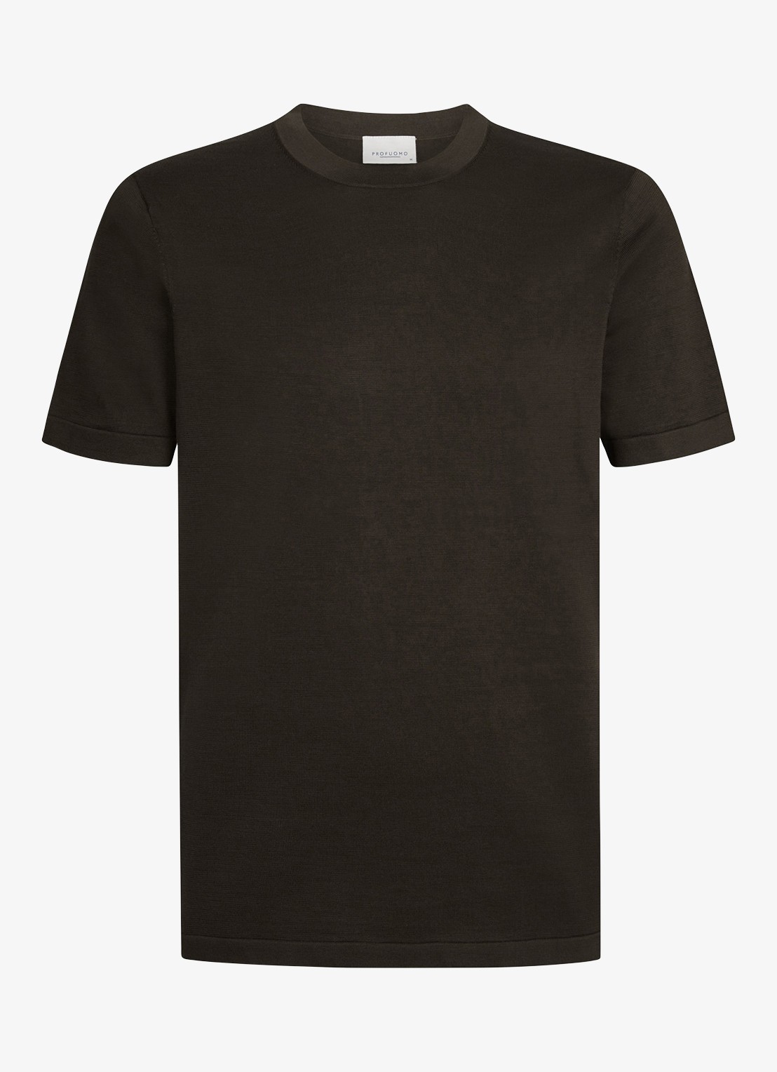 Profuomo T-shirt met ronde hals - voorkant 5 donkerbruin