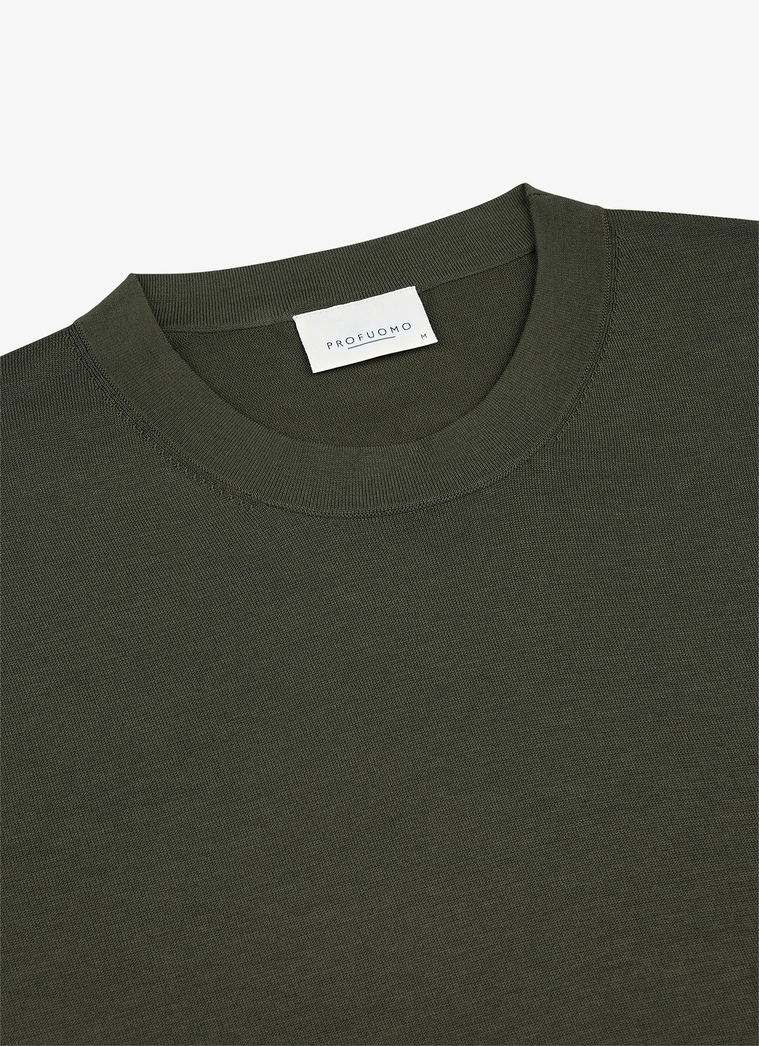 Profuomo T-shirt met ronde hals - detail 2 donkergroen