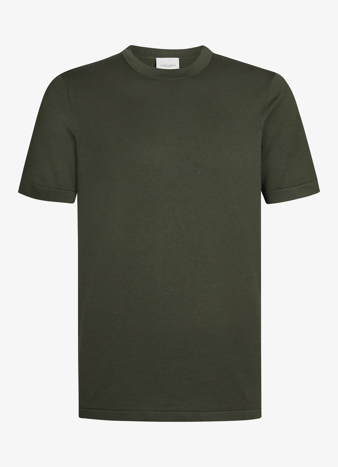 Profuomo T-shirt met ronde hals - voorkant 3 donkergroen