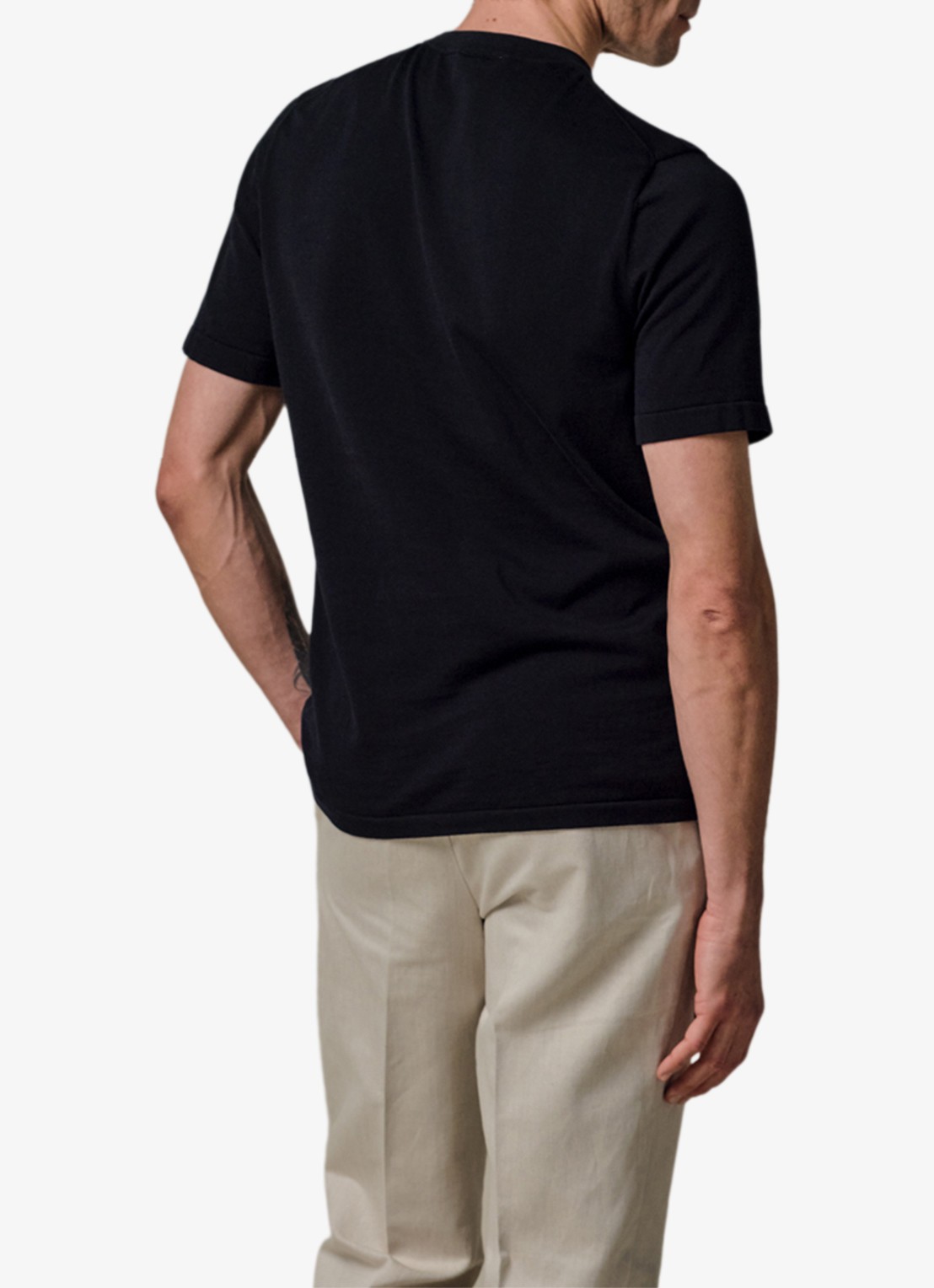 Profuomo T-shirt met ronde hals - achterkant 4 donkerblauw