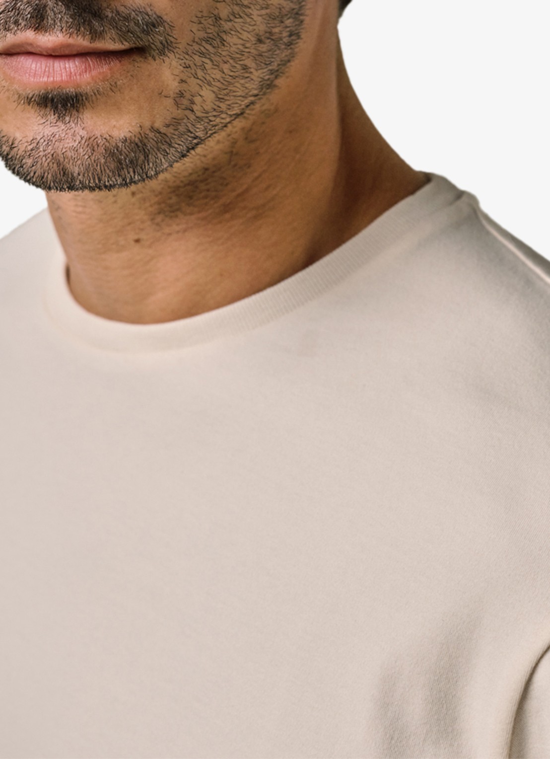 Profuomo T-shirt met stretch - detail 4 creme