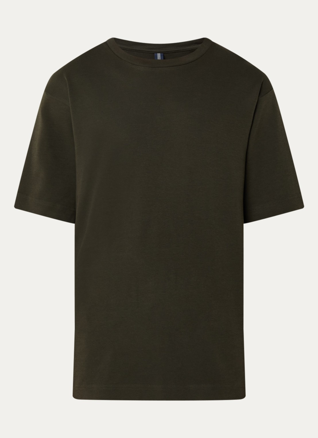 Profuomo T-shirt met stretch - voorkant 2 bronsgroen