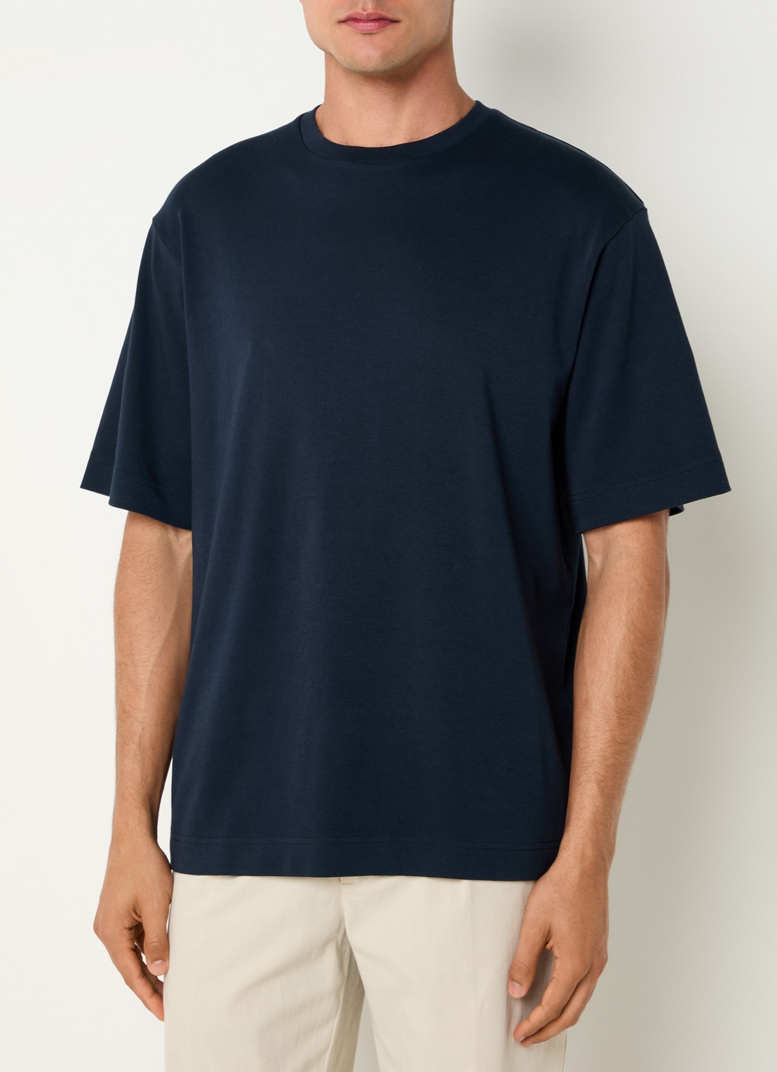Profuomo T-shirt met stretch - detail 4 donkerblauw