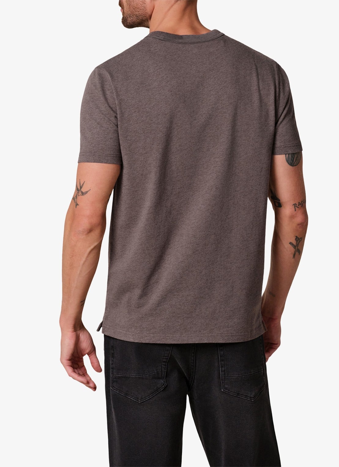 Profuomo T-shirt van jersey - achterkant 5 donkerbruin