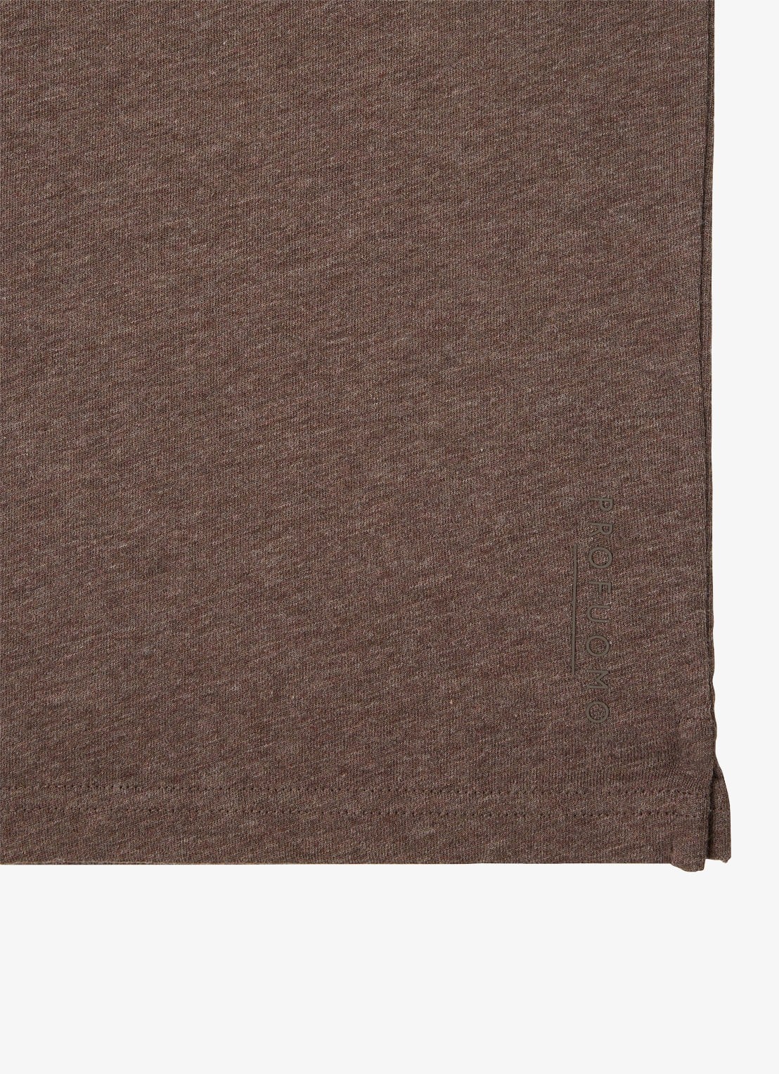 Profuomo T-shirt van jersey - detail 3 donkerbruin