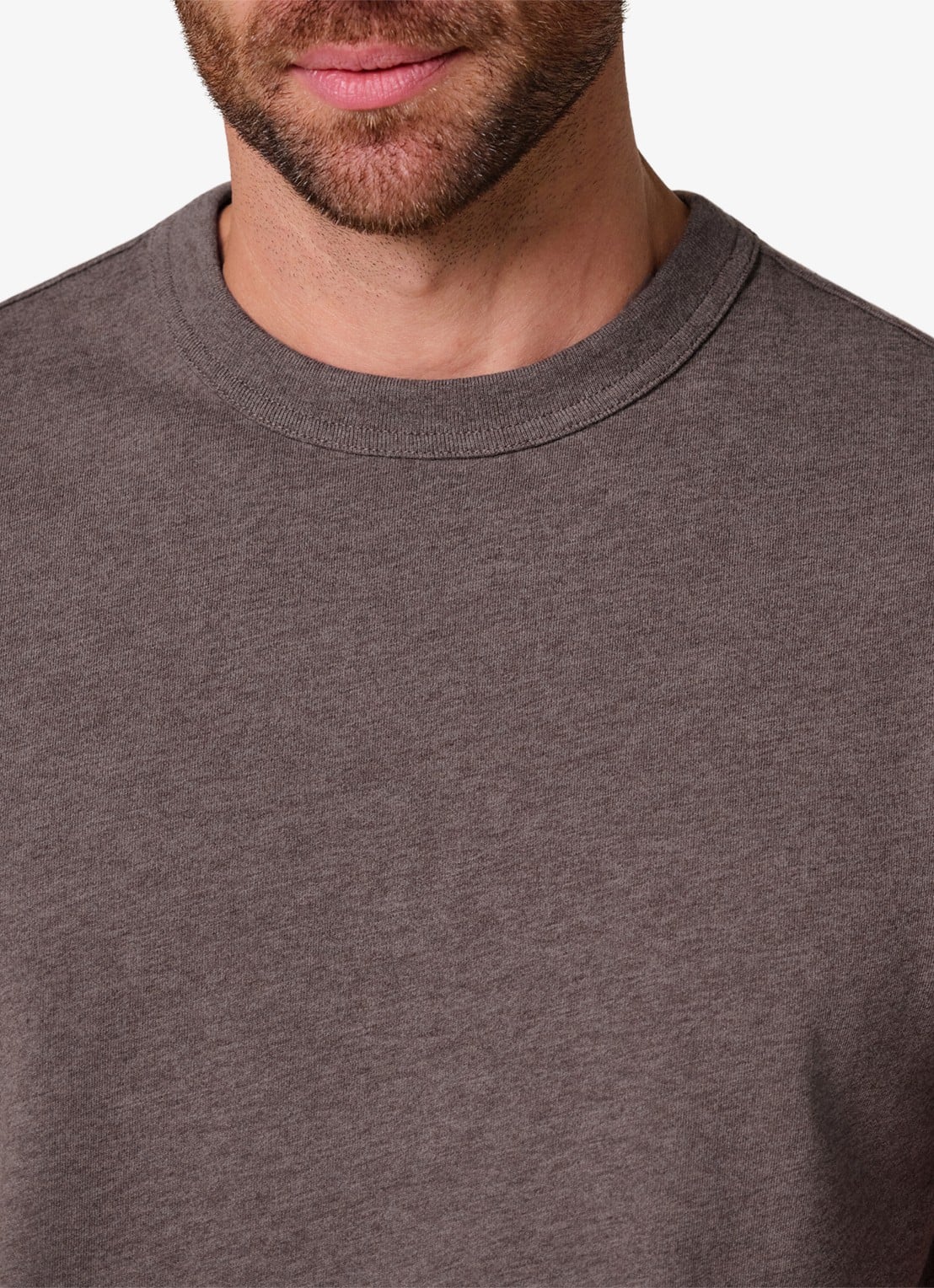 Profuomo T-shirt van jersey - detail 4 donkerbruin