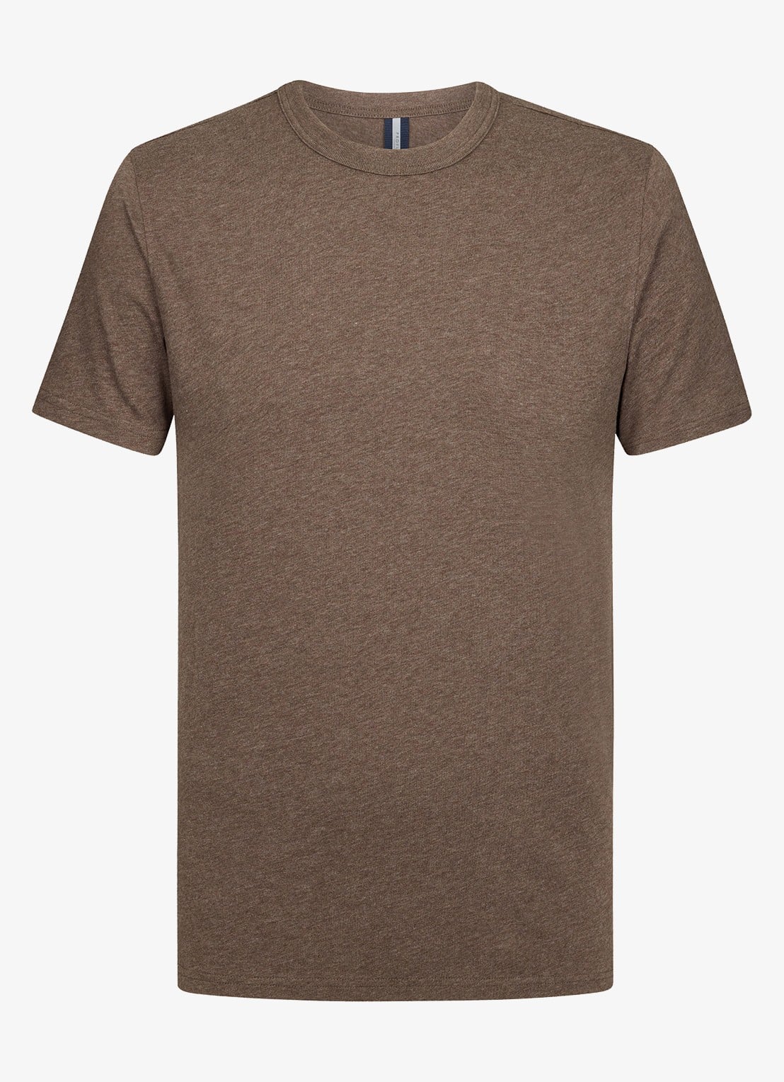 Profuomo T-shirt van jersey - voorkant 6 donkerbruin
