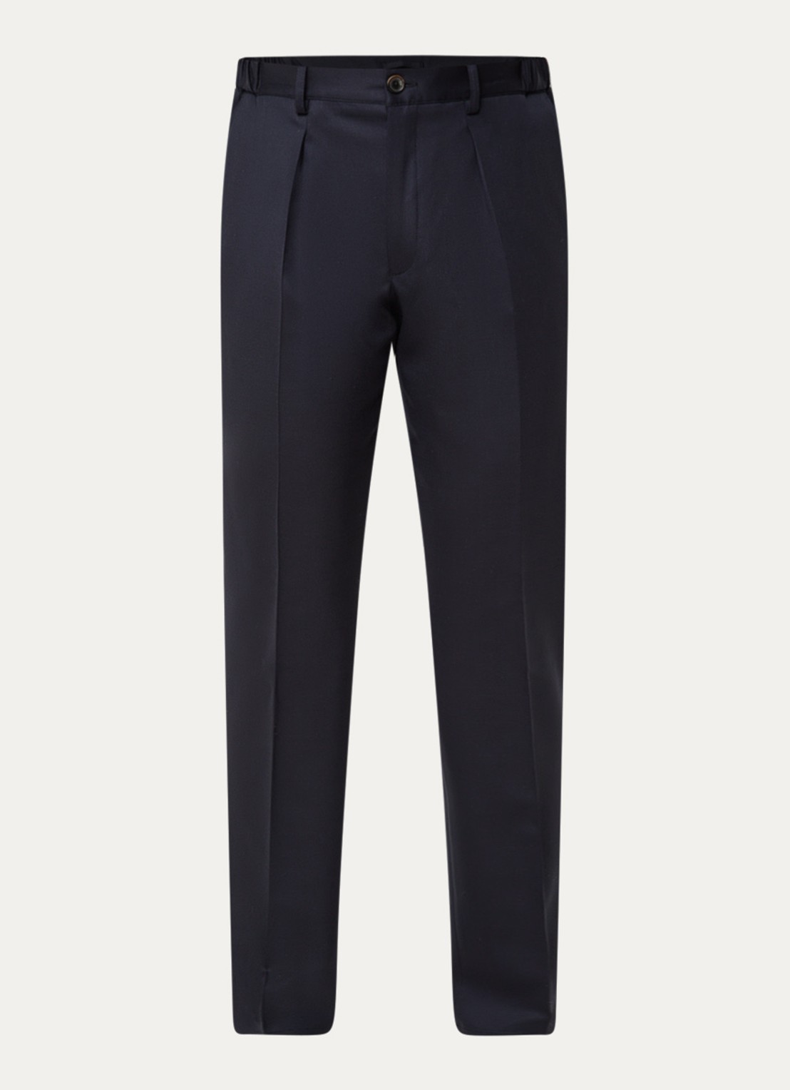 Profuomo Tapered fit pantalon van wol met steekzakken - voorkant 3 donkerblauw