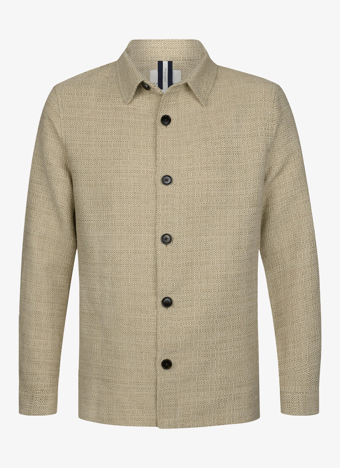Profuomo Textured overshirt van linen - detail 2 beige