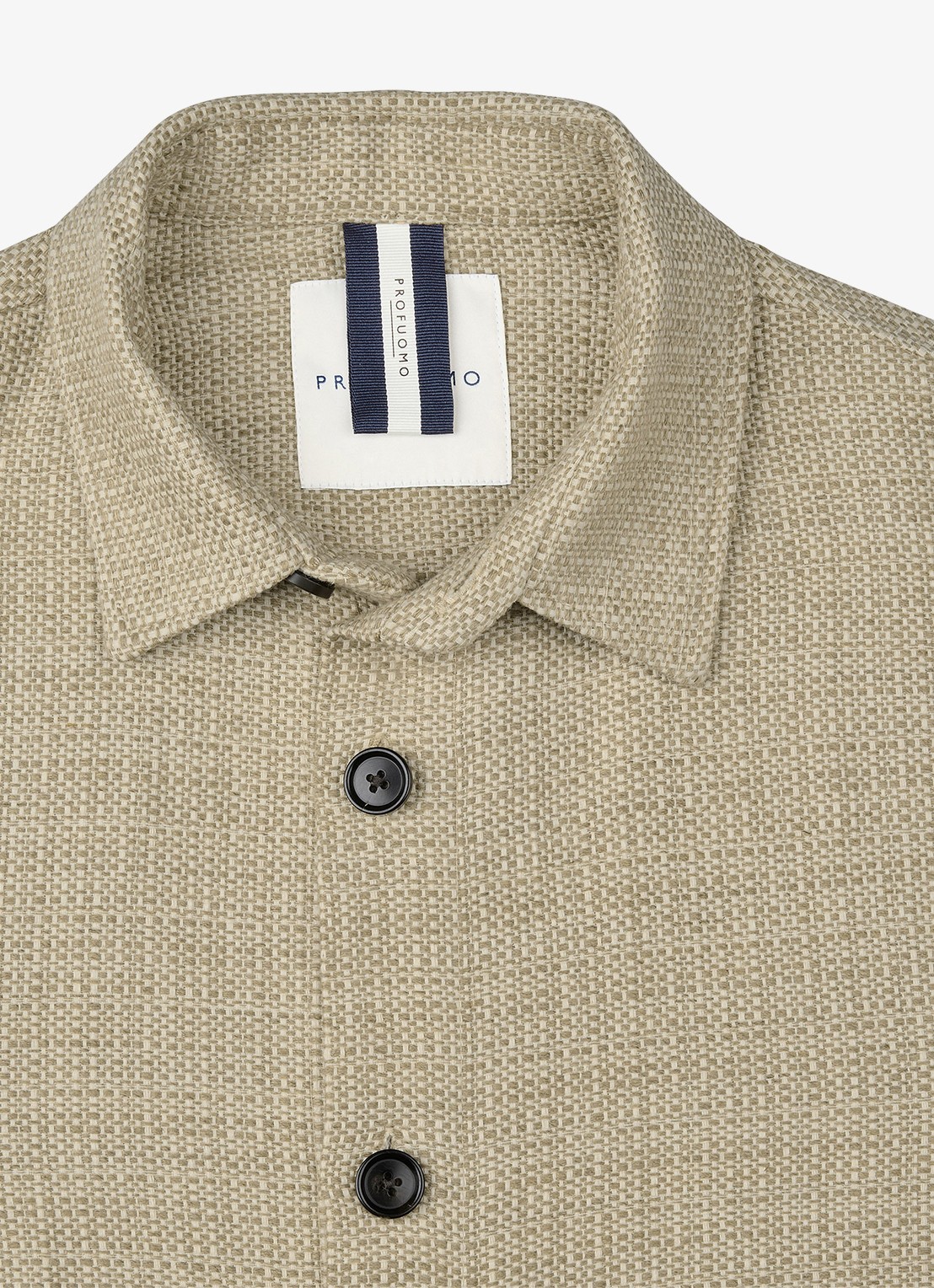 Profuomo Textured overshirt van linen - detail 3 beige
