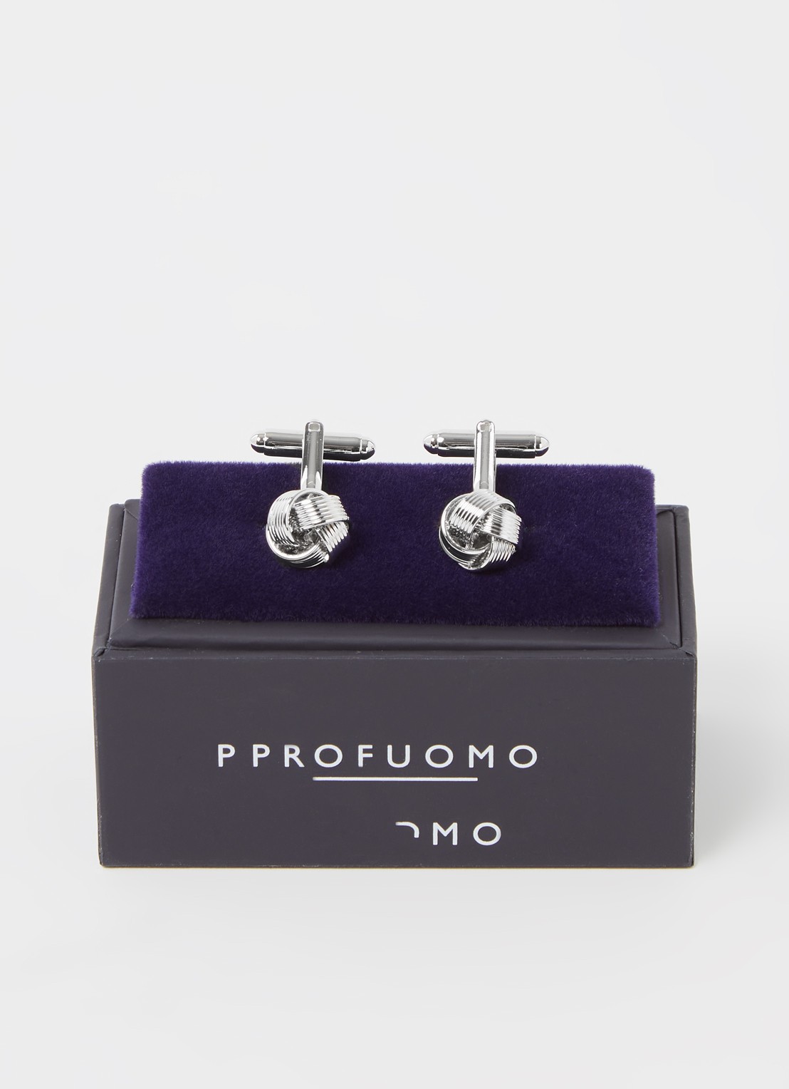 Profuomo Turkish Knot manchetknopen - voorkant 3 zilver