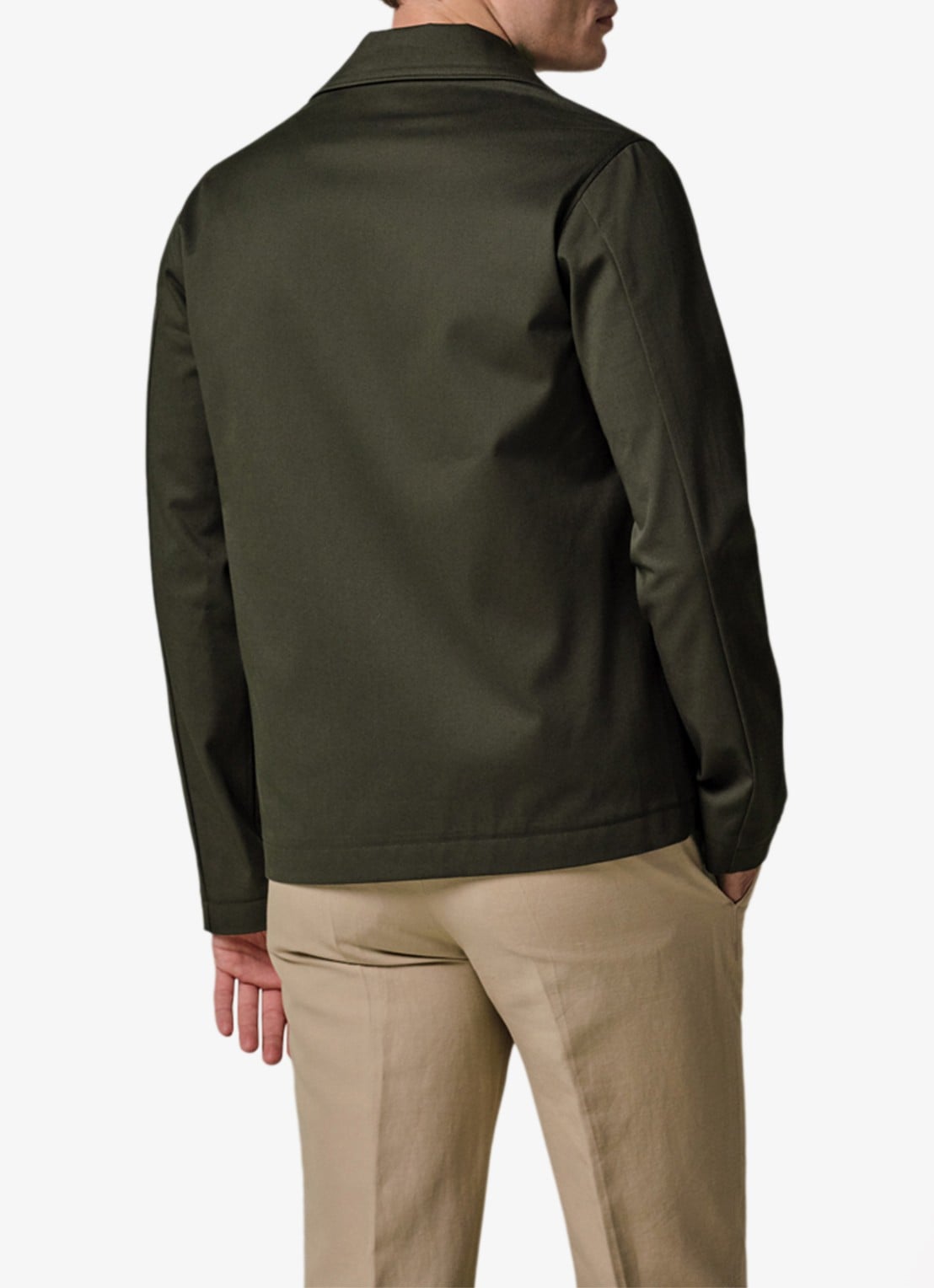 Profuomo Twill overshirt - achterkant 6 donkergroen