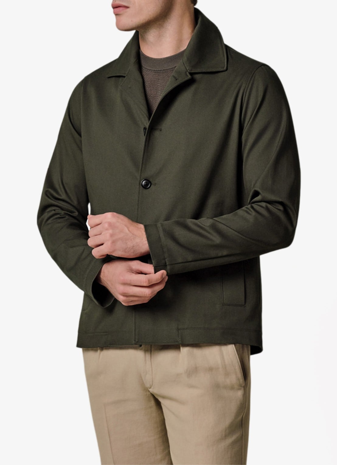 Profuomo Twill overshirt - detail 3 donkergroen