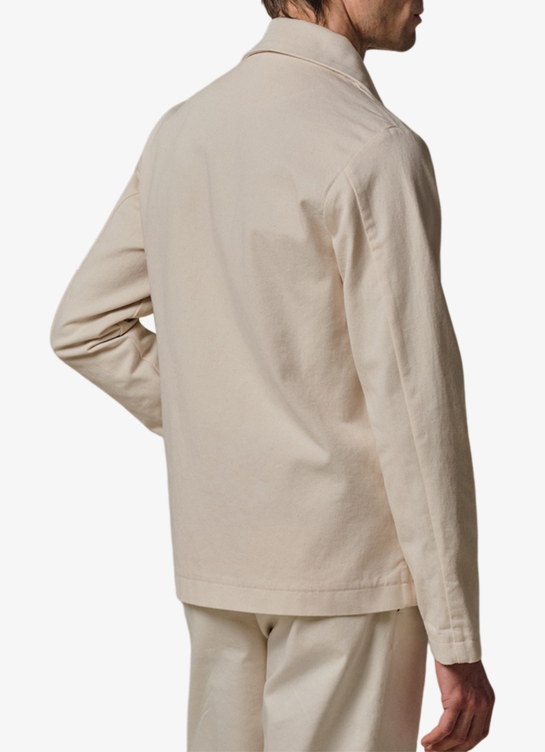 Profuomo Twill overshirt - achterkant gebroken wit