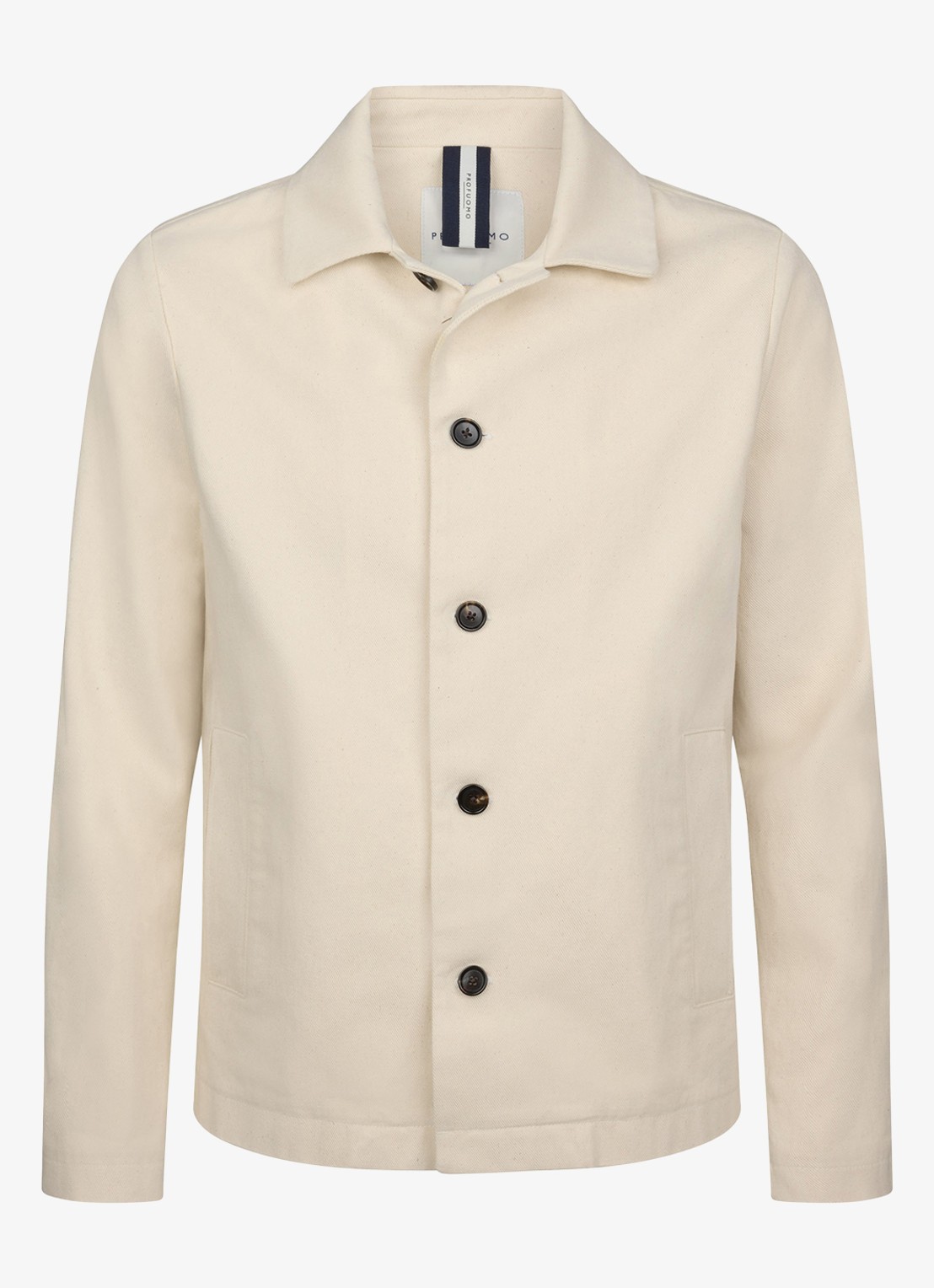 Profuomo Twill overshirt - detail 3 gebroken wit