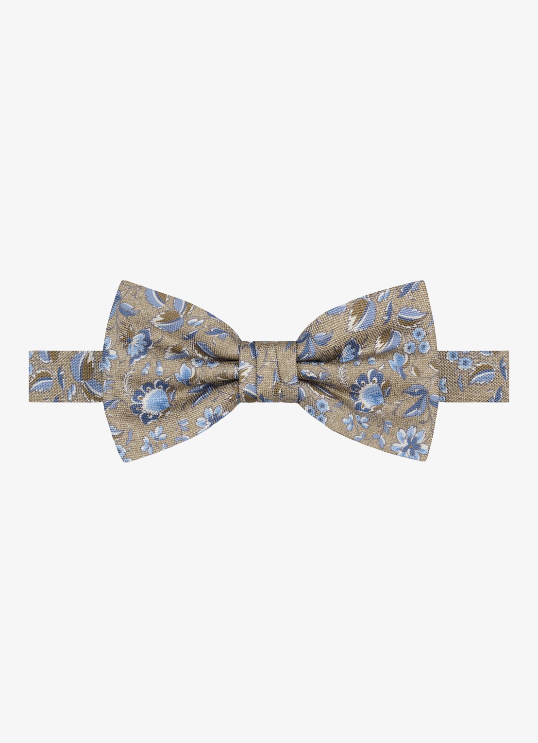 Profuomo Vlinderdas van zijde - voorkant beige
