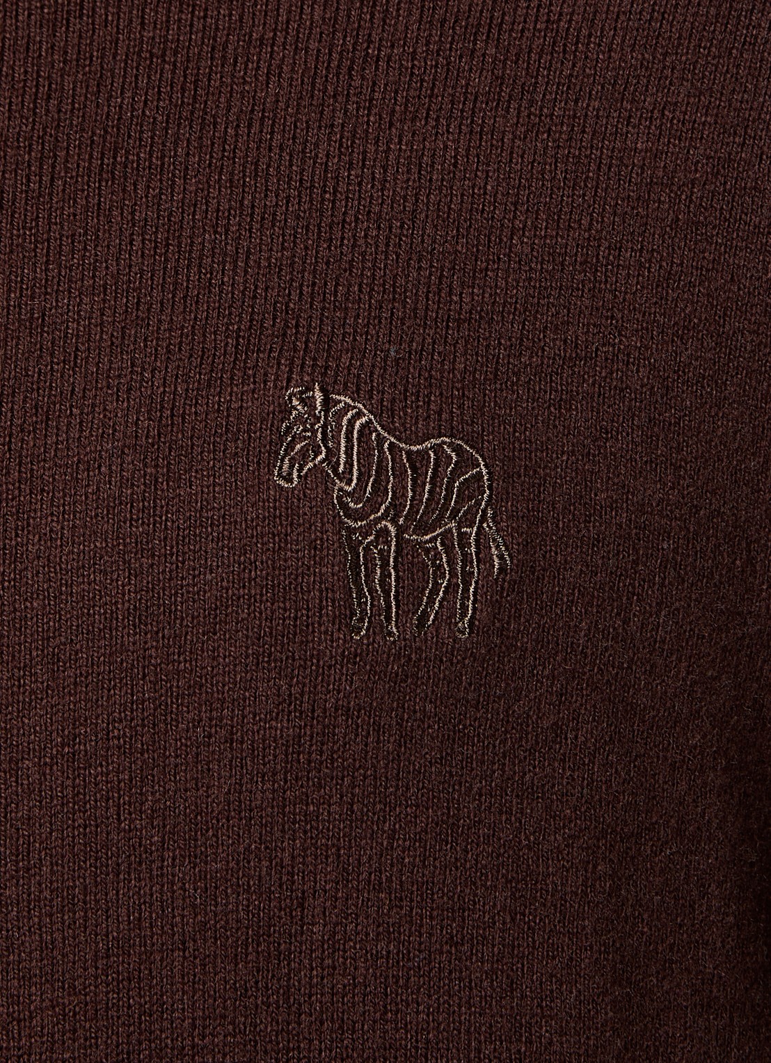 PS Paul Smith Fijngebreide vest in wolblend met logoborduring - detail 5 donkerbruin