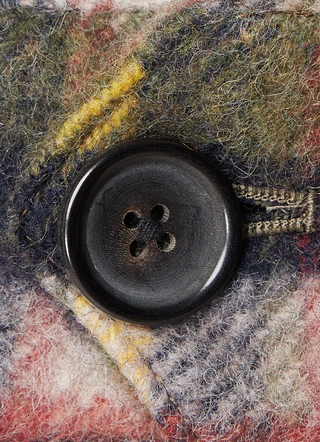 PS Paul Smith Jack in wolblend met ruitdessin en steekzakken - detail 4 donkergroen