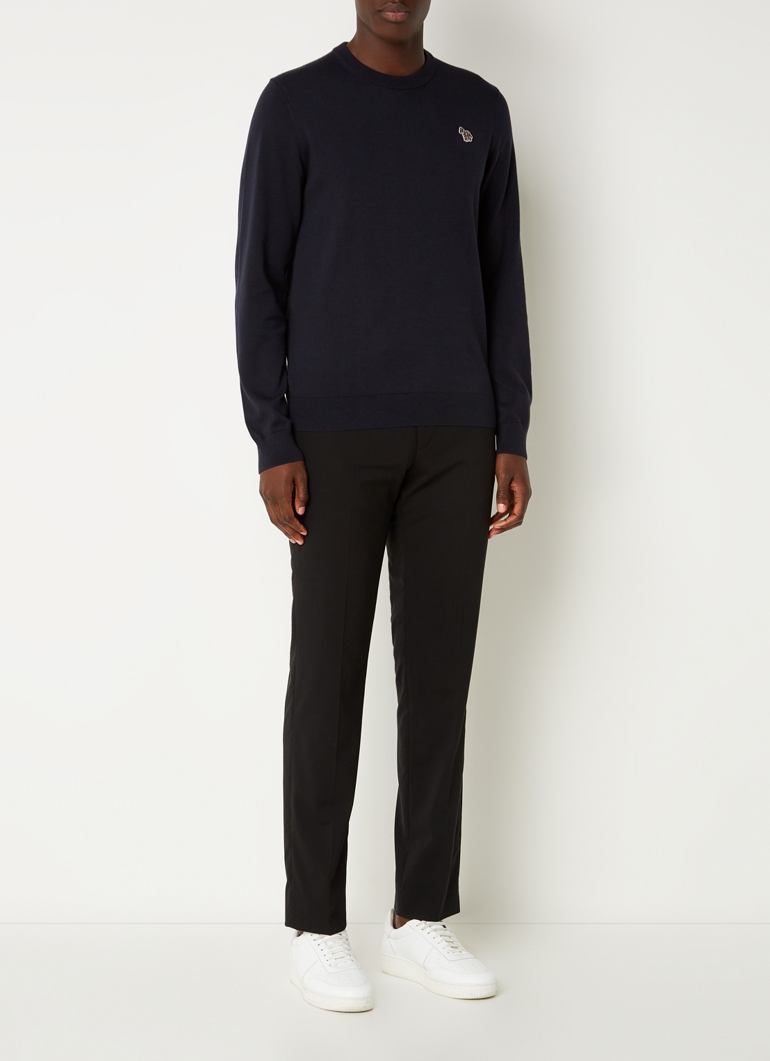 PS Paul Smith Sweater van  katoen met logoborduring - voorkant 3 blauw